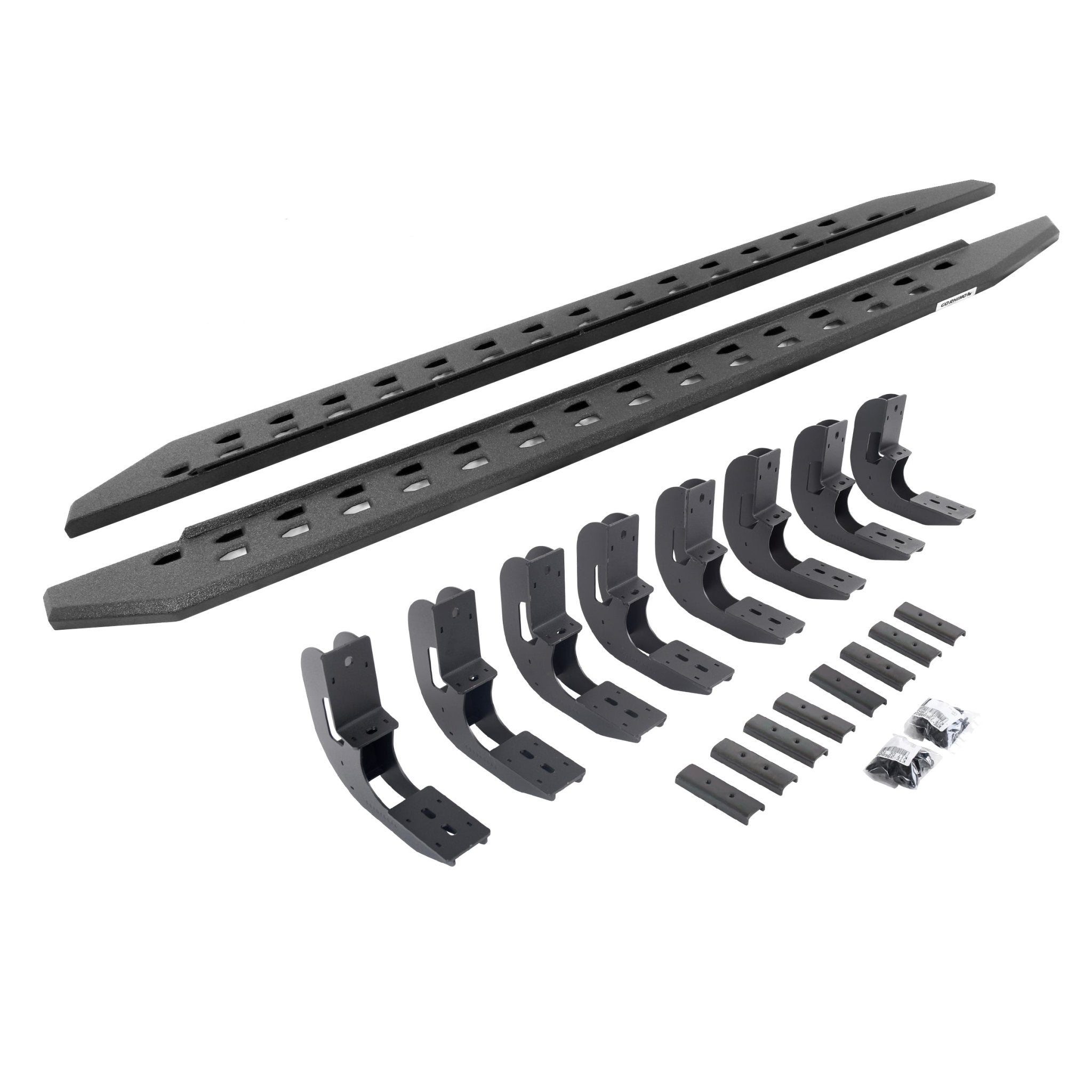 Go Rhino 69404887ST 2019 - 2024 Chevy Silverado 1500 RB Series RB20 Slim Line Running Boards with Mounting Bracket Kit - Rugged Truck Gear