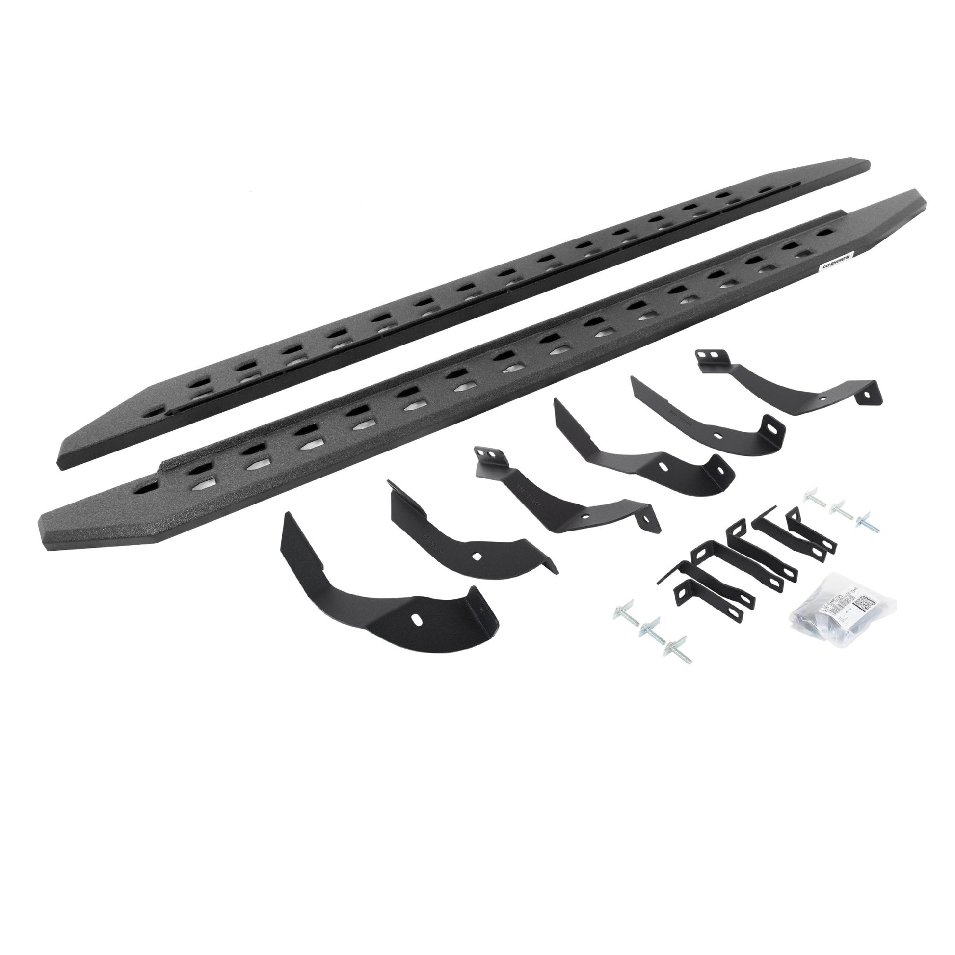 Go Rhino 69405187ST 2015 - 2019 GMC Sierra 2500/3500 HD RB Series RB20 Slim Line Running Boards with Mounting Bracket Kit - Rugged Truck Gear