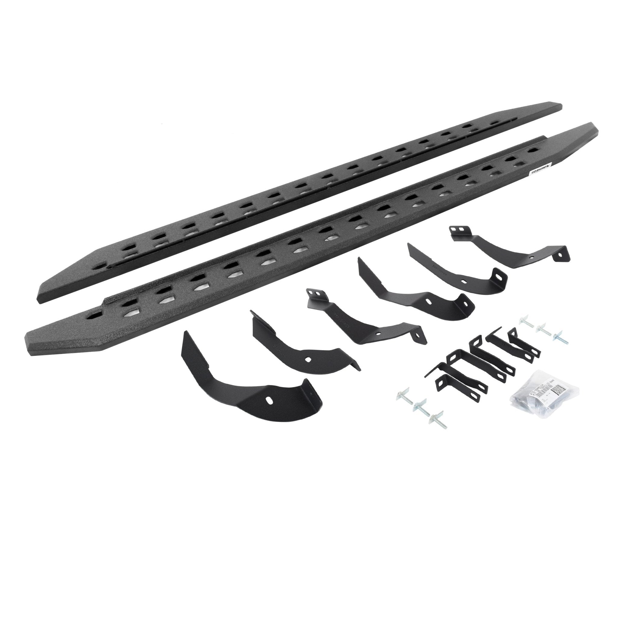 Go Rhino 69405187ST 2015 - 2019 GMC Sierra 2500/3500 HD RB Series RB20 Slim Line Running Boards with Mounting Bracket Kit - Rugged Truck Gear