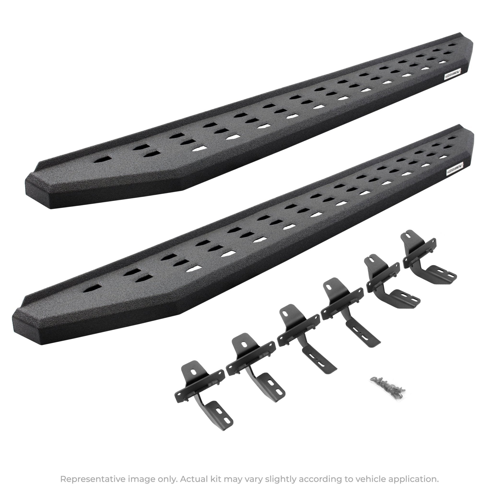 Go Rhino 69405187T 2015 - 2019 Chevy Silverado 2500/3500 HD RB Series RB20 Running Boards with Mounting Bracket Kit - Rugged Truck Gear
