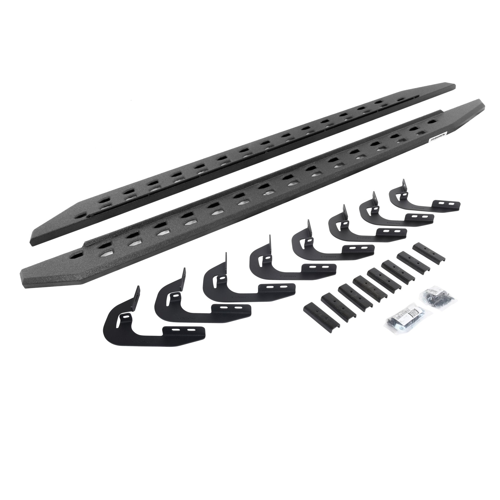 Go Rhino 69405880ST 2014 - 2019 Chevy Silverado 1500 RB Series RB20 Slim Line Running Boards with Mounting Bracket Kit - Rugged Truck Gear