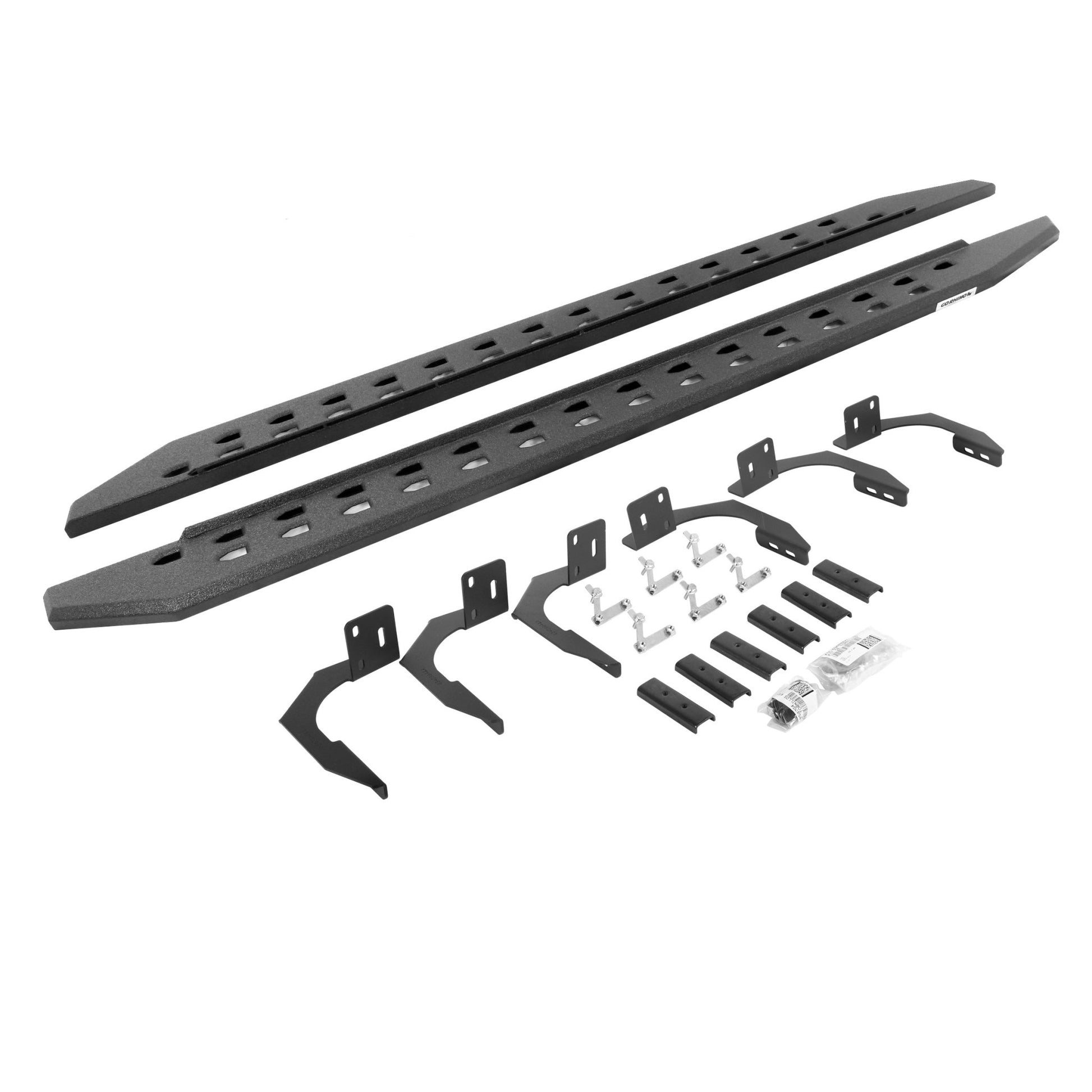 Go Rhino 69410687ST 2009 - 2014 Dodge Ram 1500 RB Series RB20 Slim Line Running Boards with Mounting Bracket Kit - Rugged Truck Gear