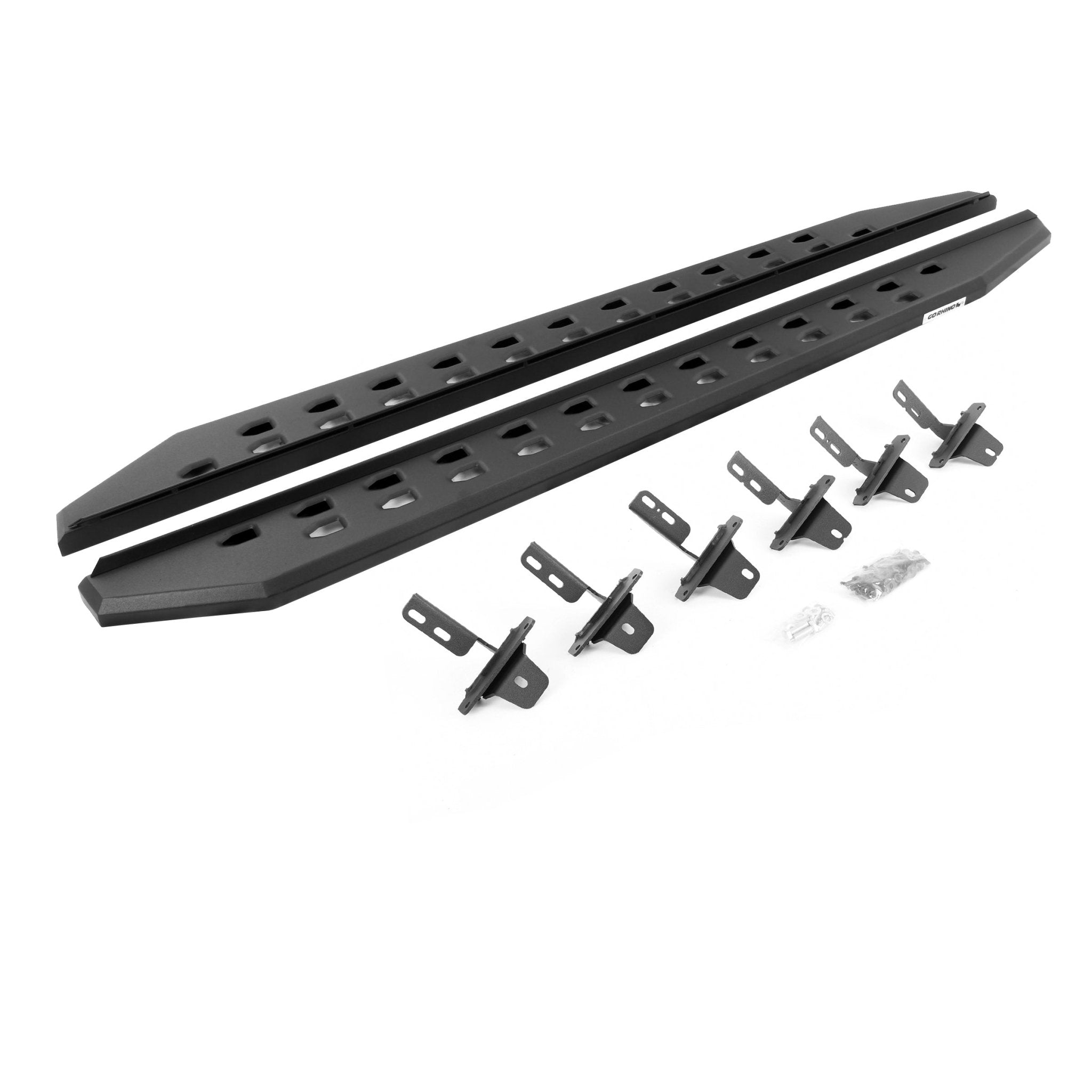 Go Rhino 69412973SPC 2021 - 2024 Ford Bronco RB Series RB20 Slim Line Running Boards with Mounting Bracket Kit - Rugged Truck Gear