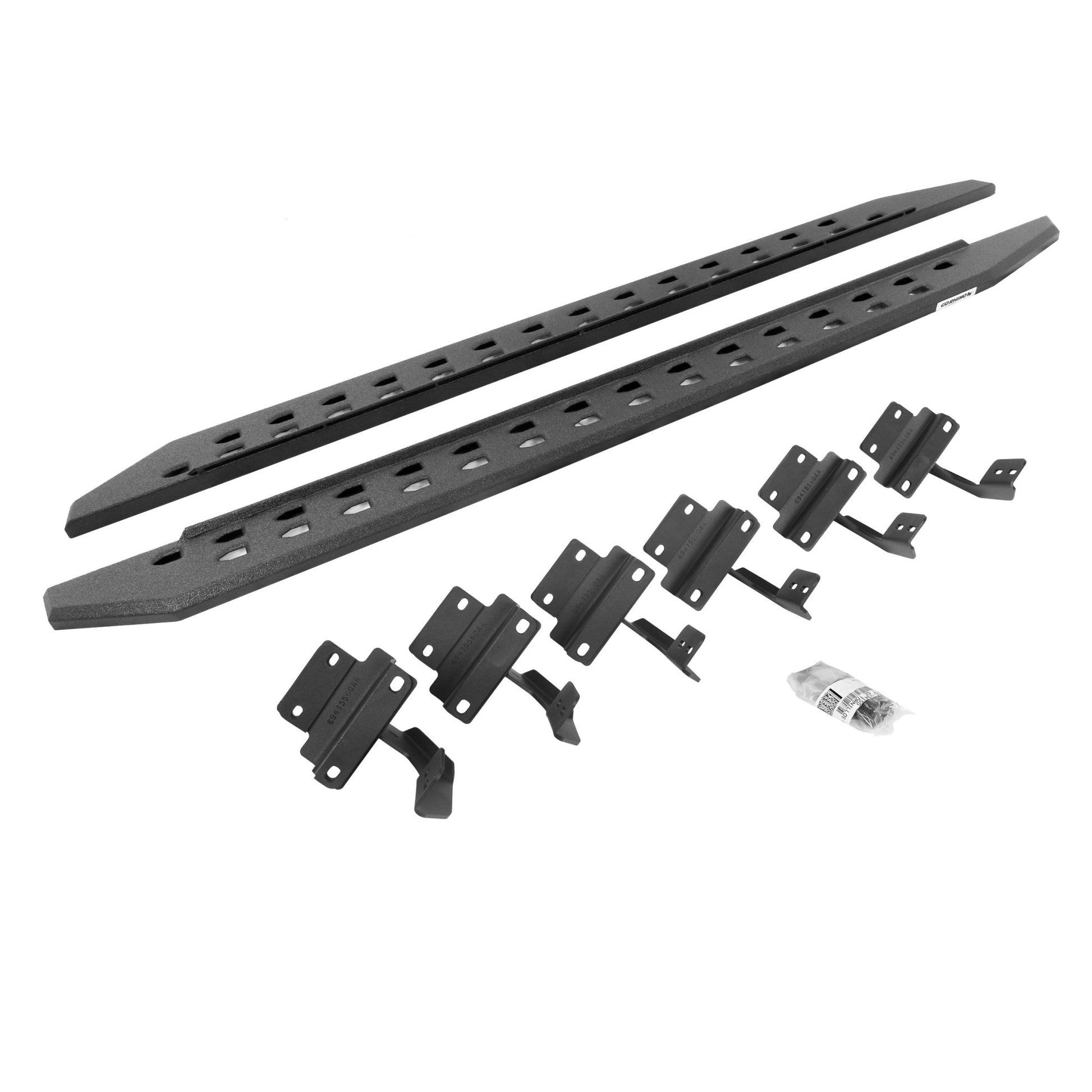 Go Rhino 69415587ST 2017 - 2024 Ford F250/F350 Super Duty RB Series RB20 Slim Line Running Boards with Mounting Bracket Kit - Rugged Truck Gear