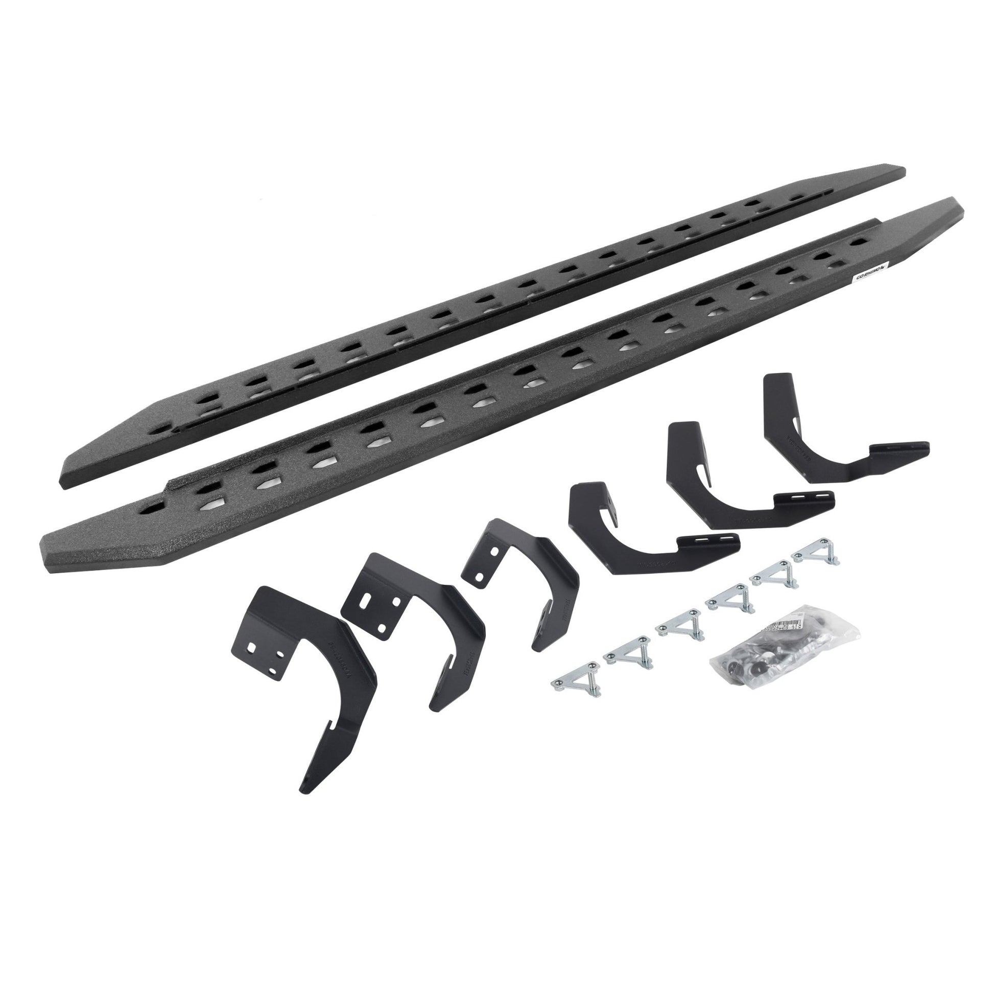 Go Rhino 69430680ST 2019 - 2024 Dodge Ram 1500 RB Series RB20 Slim Line Running Boards with Mounting Bracket Kit - Rugged Truck Gear