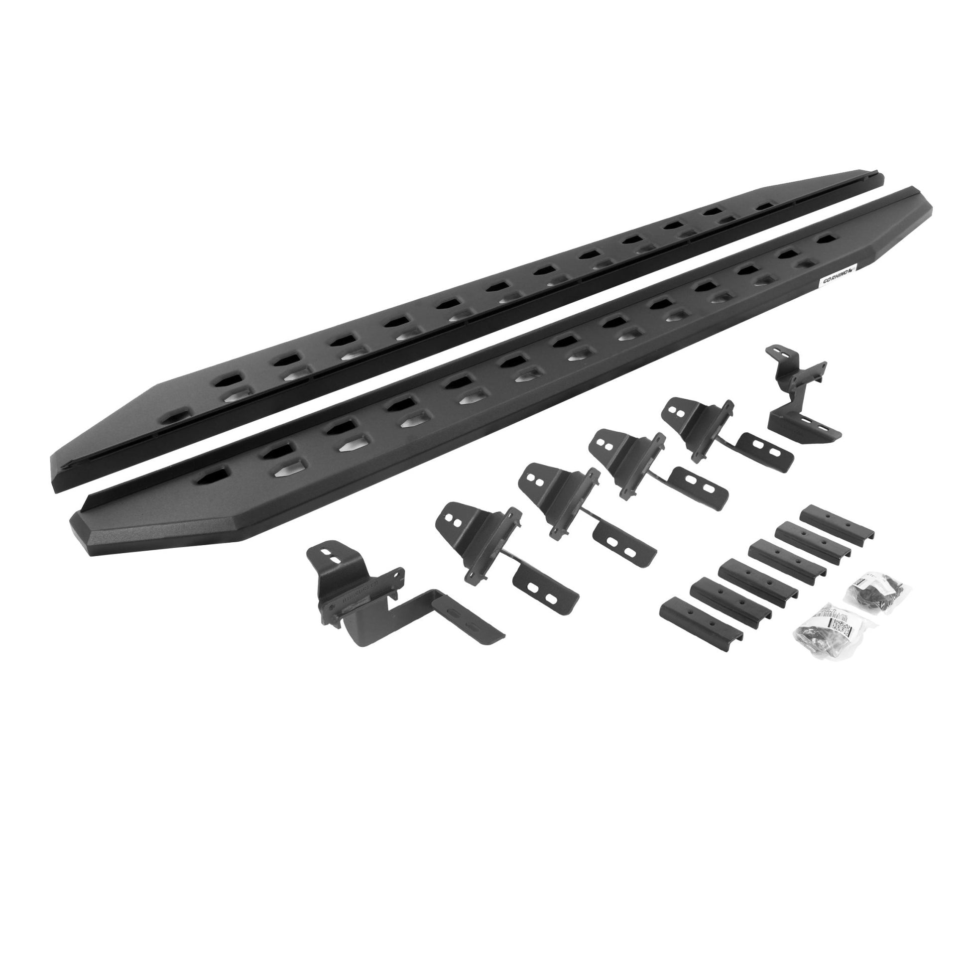Go Rhino 69450568SPC 2007 - 2018 Jeep Wrangler JK RB Series RB20 Slim Line Running Boards with Mounting Bracket Kit - Rugged Truck Gear