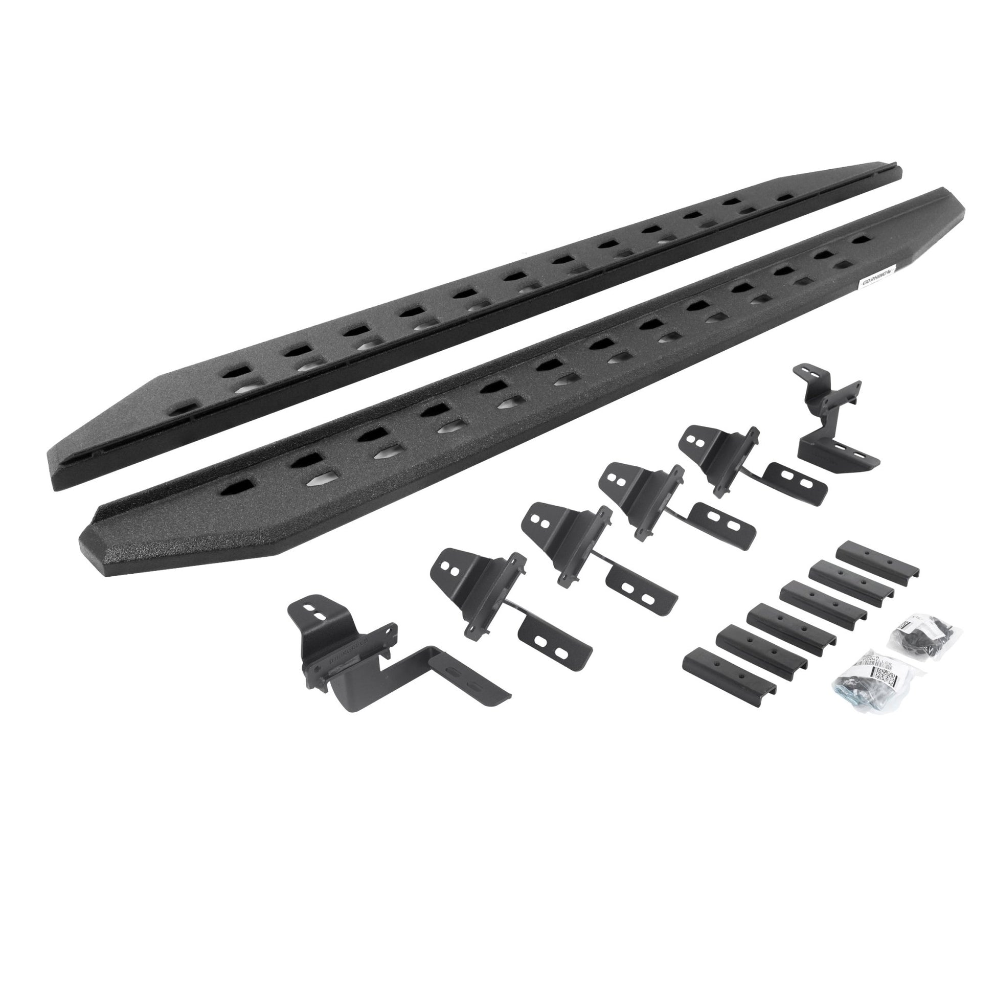 Go Rhino 69450568ST 2007 - 2018 Jeep Wrangler JK RB Series RB20 Slim Line Running Boards with Mounting Bracket Kit - Rugged Truck Gear