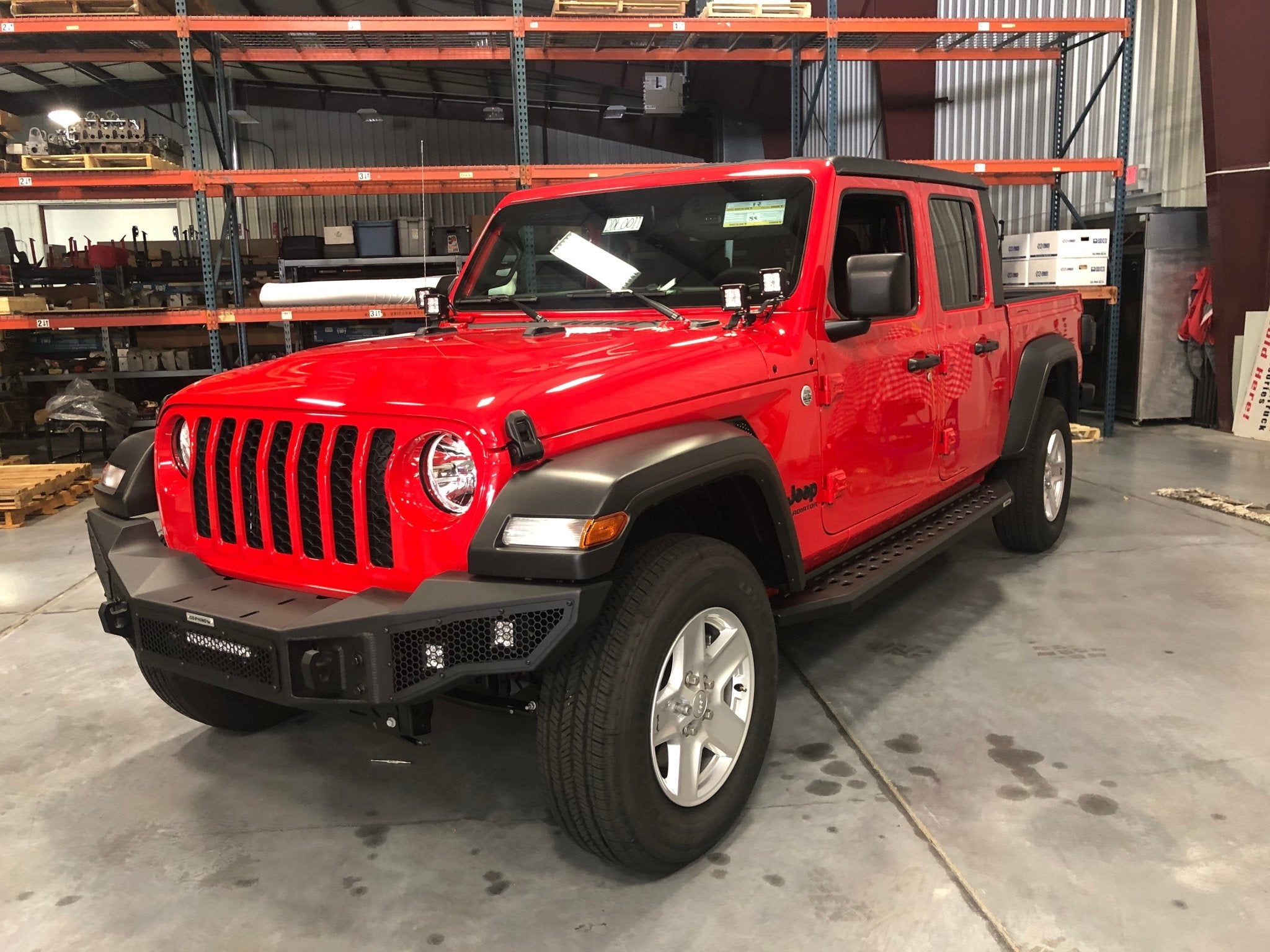 Go Rhino 69451687PC 2020 - 2024 Jeep Gladiator JT RB Series RB20 Running Boards with Mounting Bracket Kit - Rugged Truck Gear