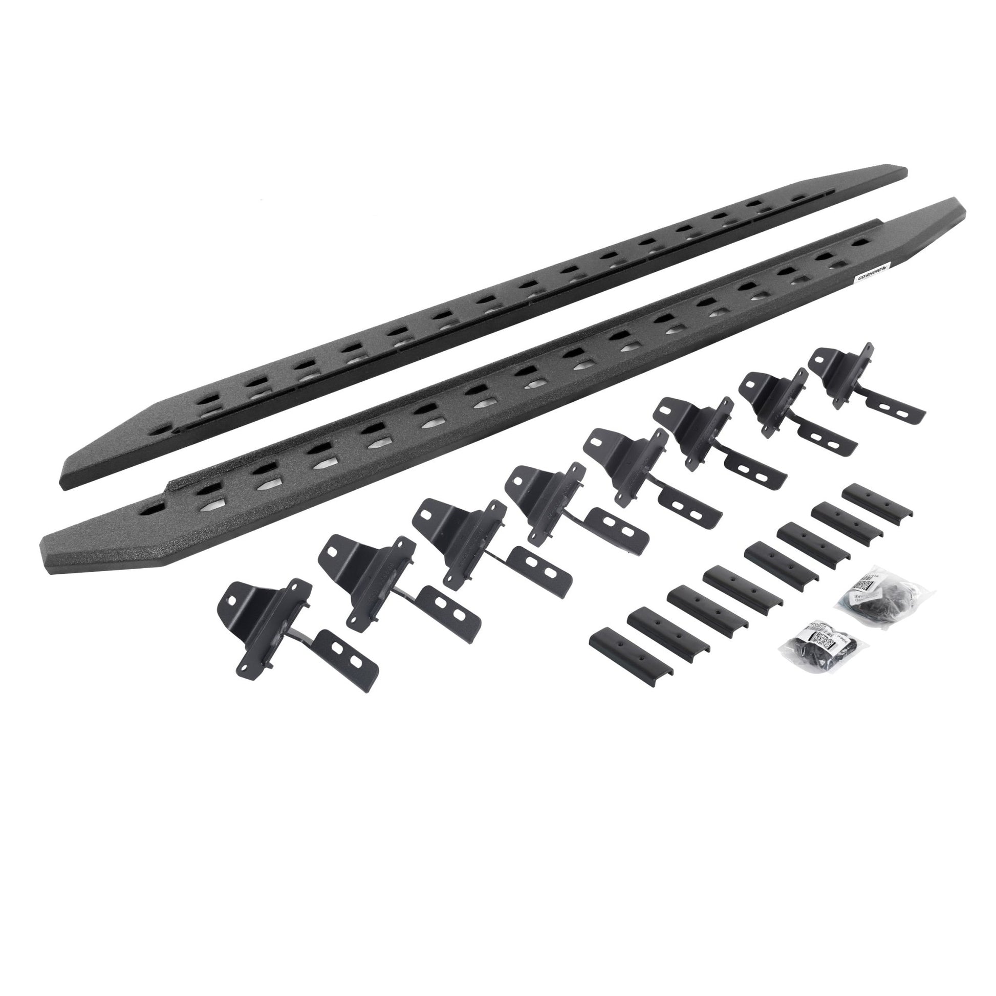 Go Rhino 69451687ST 2020 - 2024 Jeep Gladiator JT RB Series RB20 Slim Line Running Boards with Mounting Bracket Kit - Rugged Truck Gear