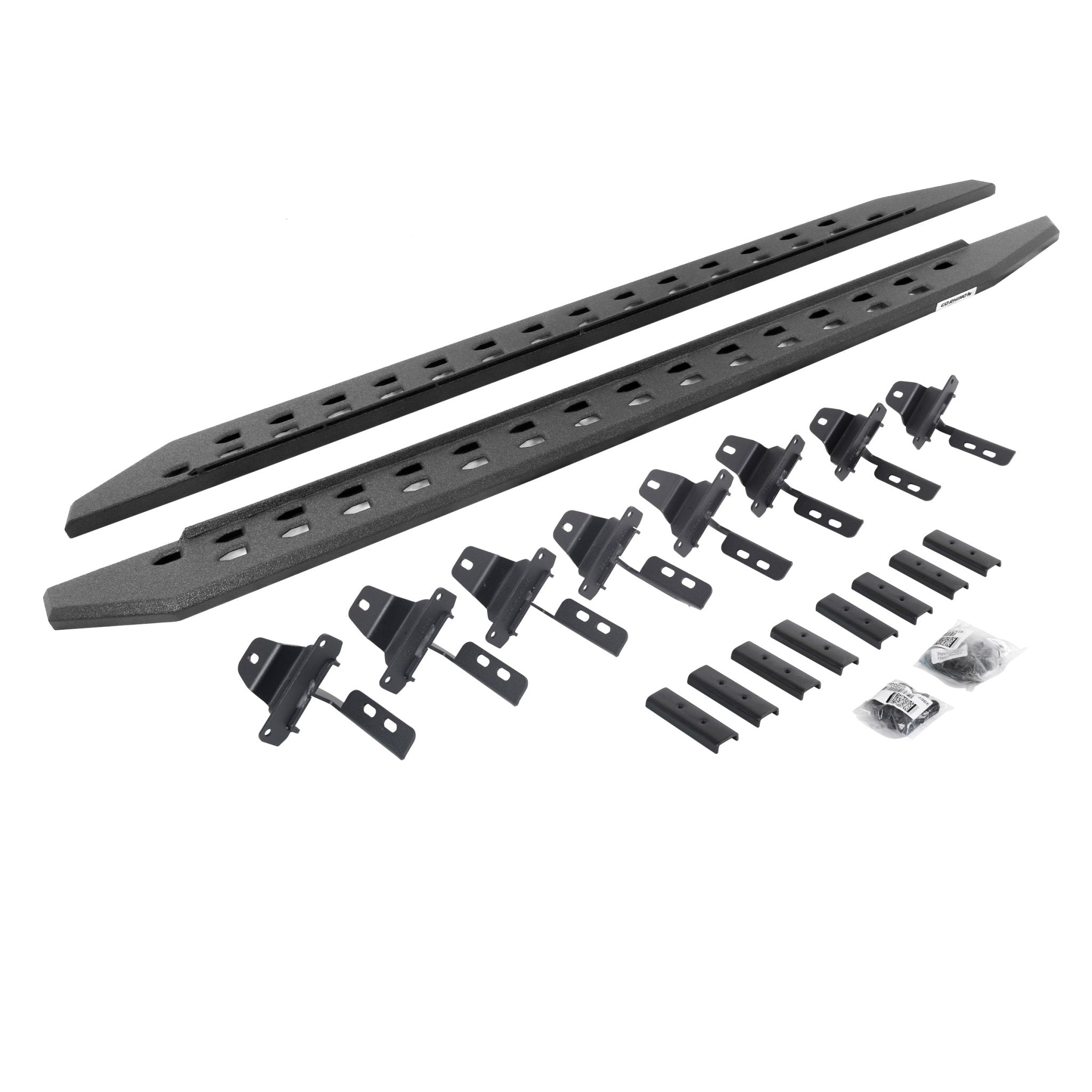 Go Rhino 69451687ST 2020 - 2024 Jeep Gladiator JT RB Series RB20 Slim Line Running Boards with Mounting Bracket Kit - Rugged Truck Gear