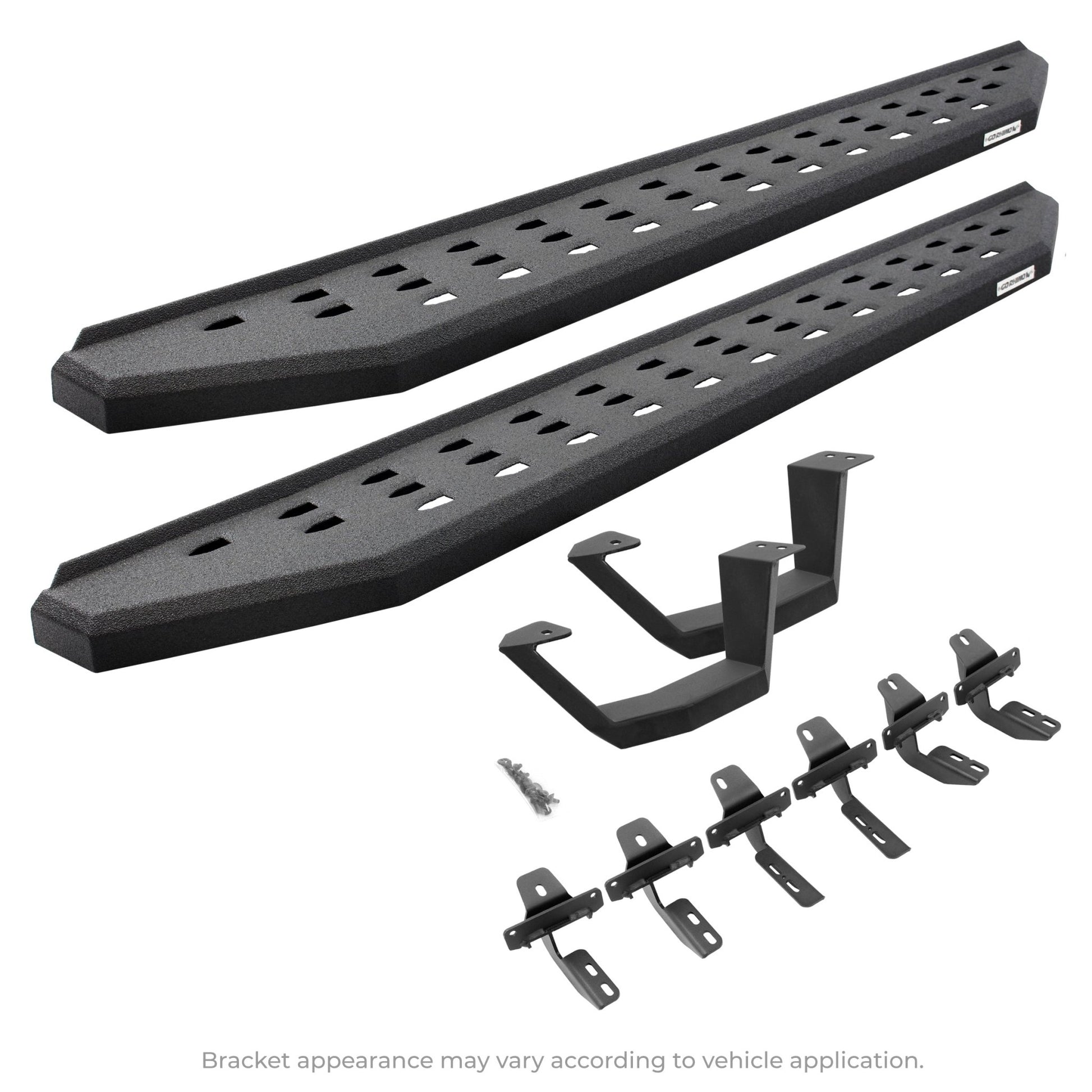 Go Rhino 6949264810T 2007 - 2018 Jeep Wrangler JK RB Series RB20 Running Boards with Mounting Brackets, 1 Pair Drop Steps Kit - Rugged Truck Gear