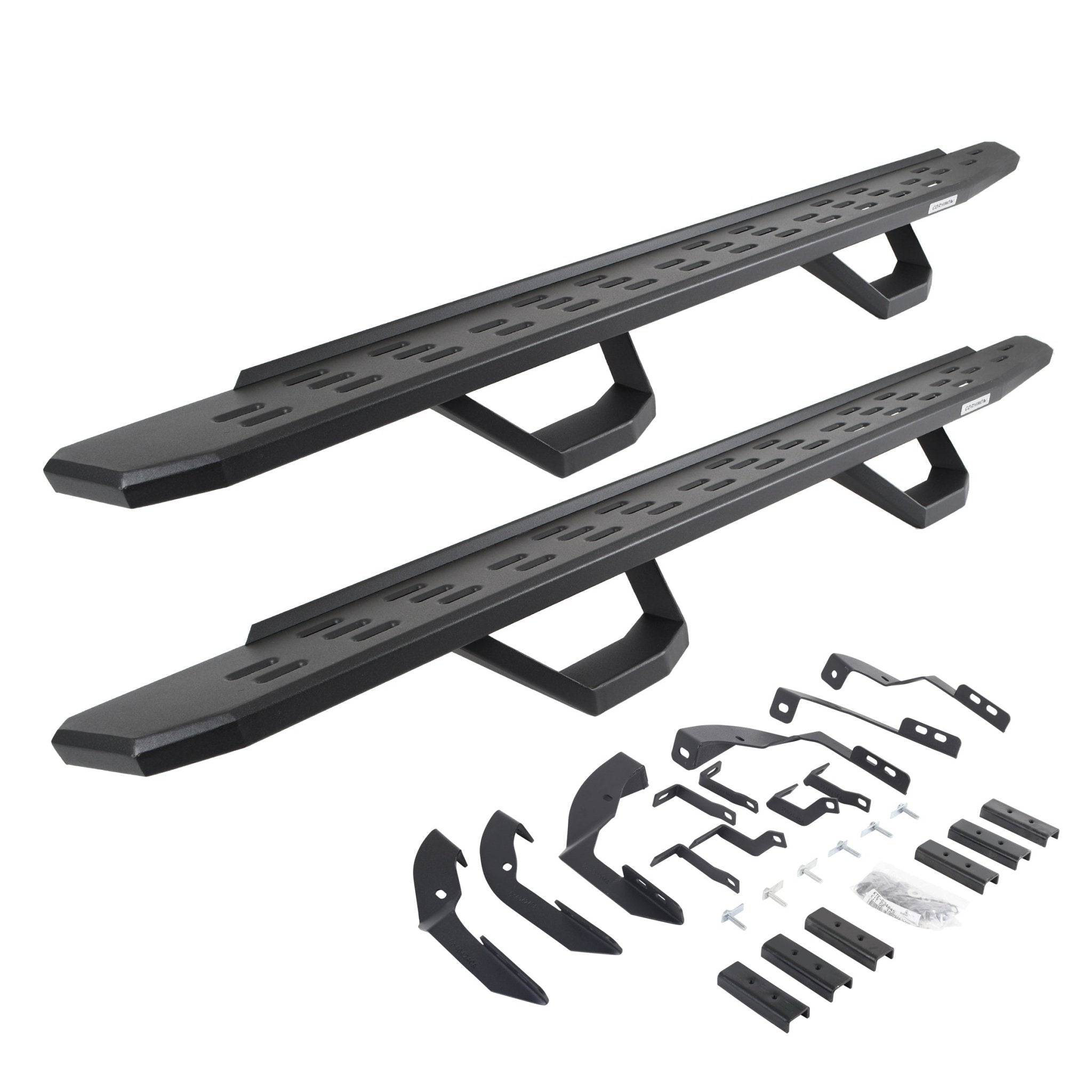 Go Rhino 6960428020PC 2015 - 2018 Chevy Silverado 3500 HD RB Series RB30 Running Boards with Mounting Brackets, 2 Pairs Drop Steps Kit - Rugged Truck Gear