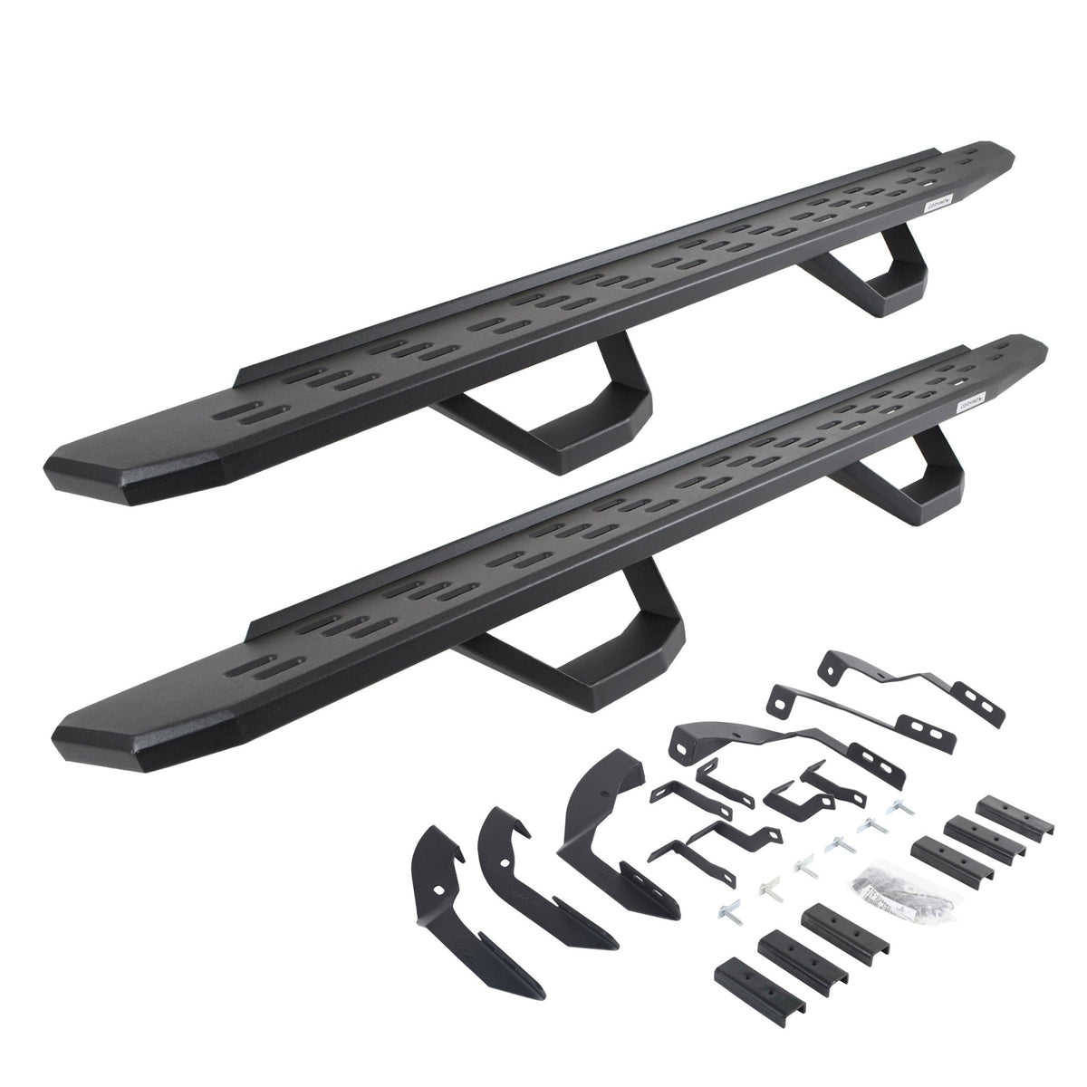 Go Rhino 6960428020PC 2015 - 2019 Chevy Silverado 2500 HD RB Series RB30 Running Boards with Mounting Brackets, 2 Pairs Drop Steps Kit - Rugged Truck Gear