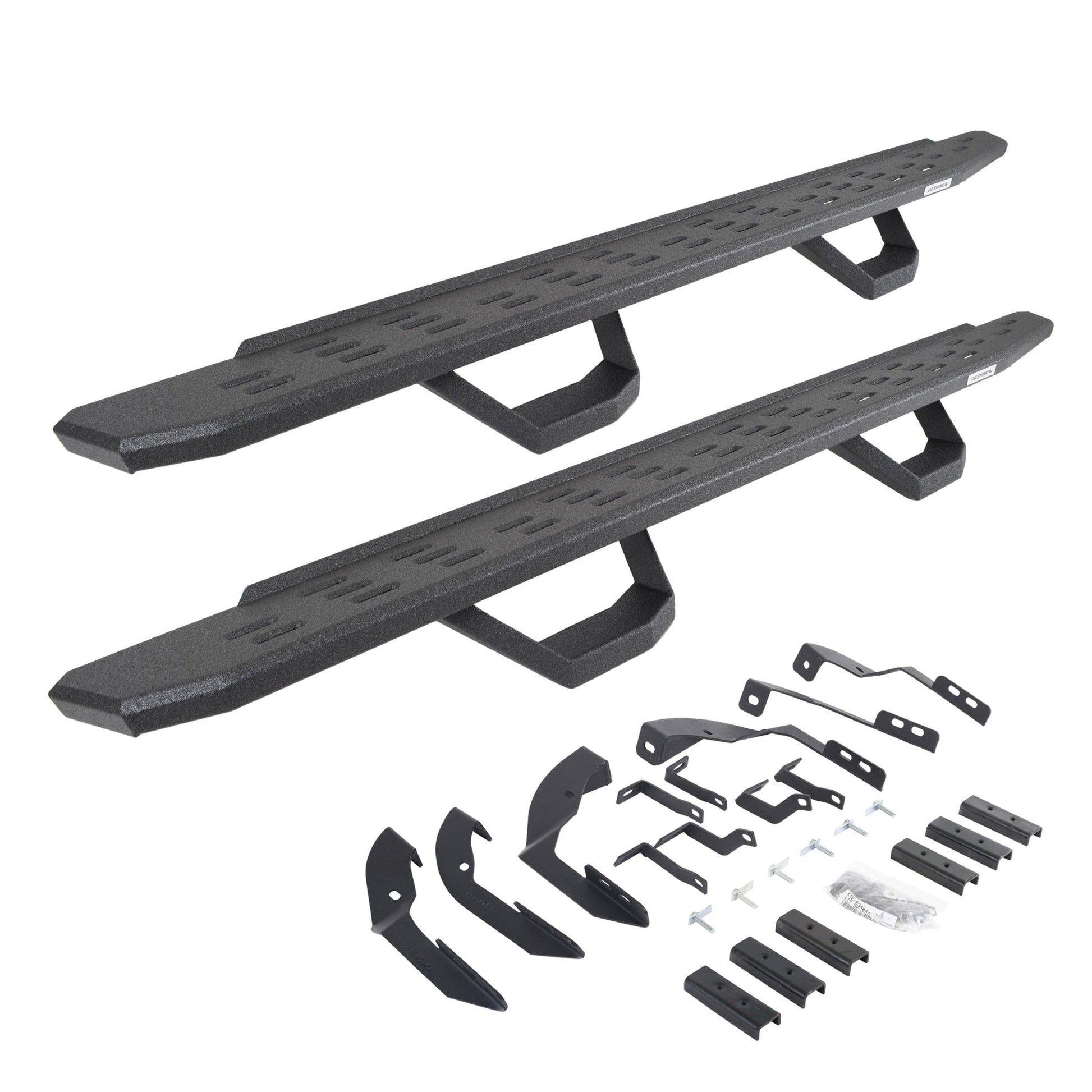 Go Rhino 6960428020T 2015 - 2018 Chevy Silverado 3500 HD RB Series RB30 Running Boards with Mounting Brackets, 2 Pairs Drop Steps Kit - Rugged Truck Gear