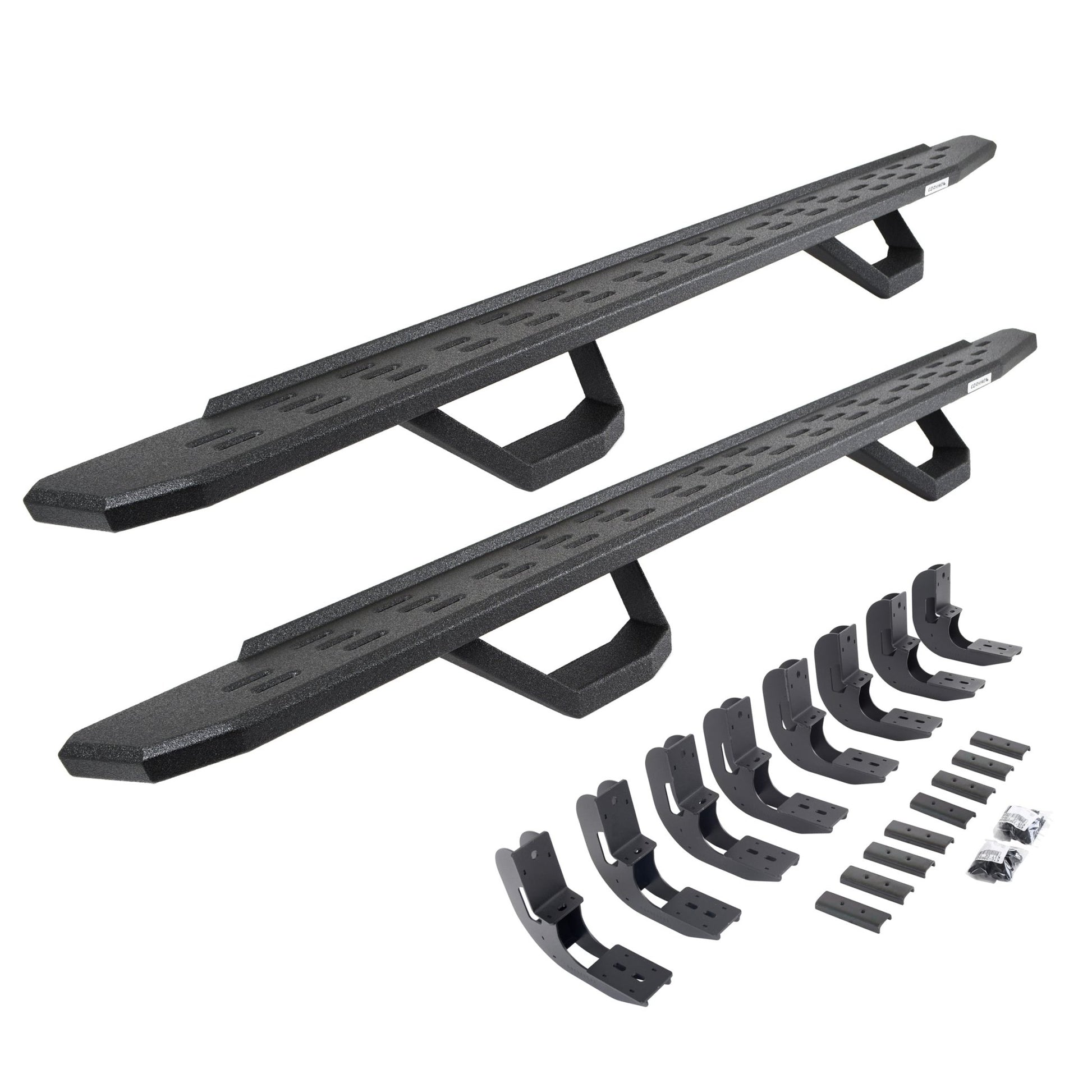 Go Rhino 6960488720T 2019 - 2024 Chevy Silverado 1500 RB Series RB30 Running Boards with Mounting Brackets, 2 Pairs Drop Steps Kit - Rugged Truck Gear