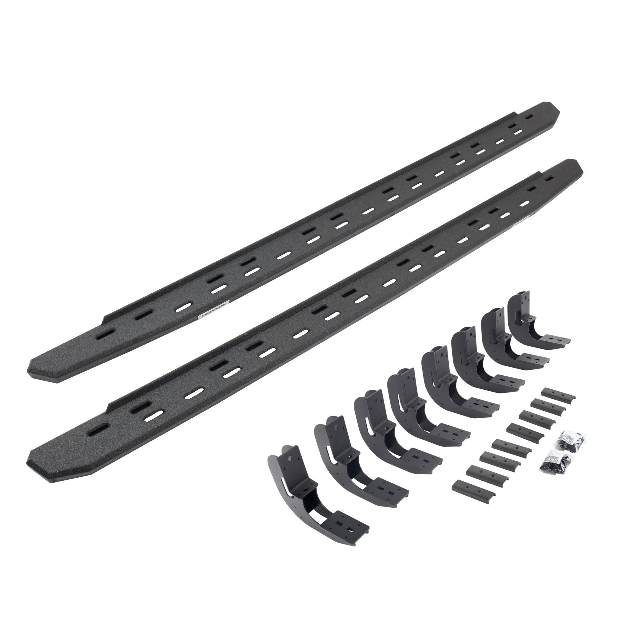 Go Rhino 69604887ST 2019 - 2024 Chevy Silverado 1500 RB Series RB30 Slim Line Running Boards with Mounting Bracket Kit - Rugged Truck Gear