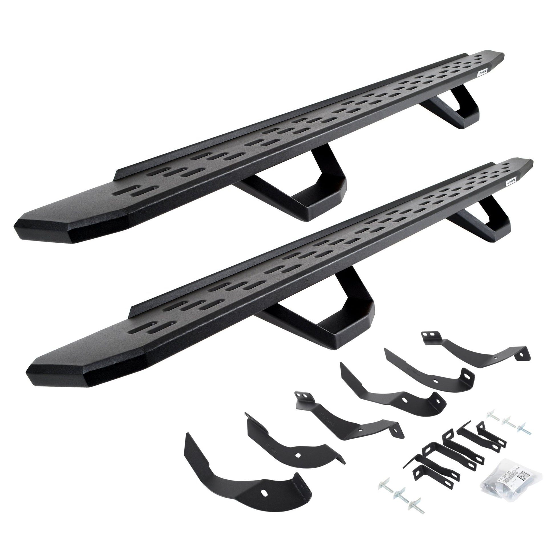 Go Rhino 6960518720PC 2015 - 2019 Chevy Silverado 2500/3500 HD RB Series RB30 Running Boards with Mounting Brackets, 2 Pairs Drop Steps Kit - Rugged Truck Gear