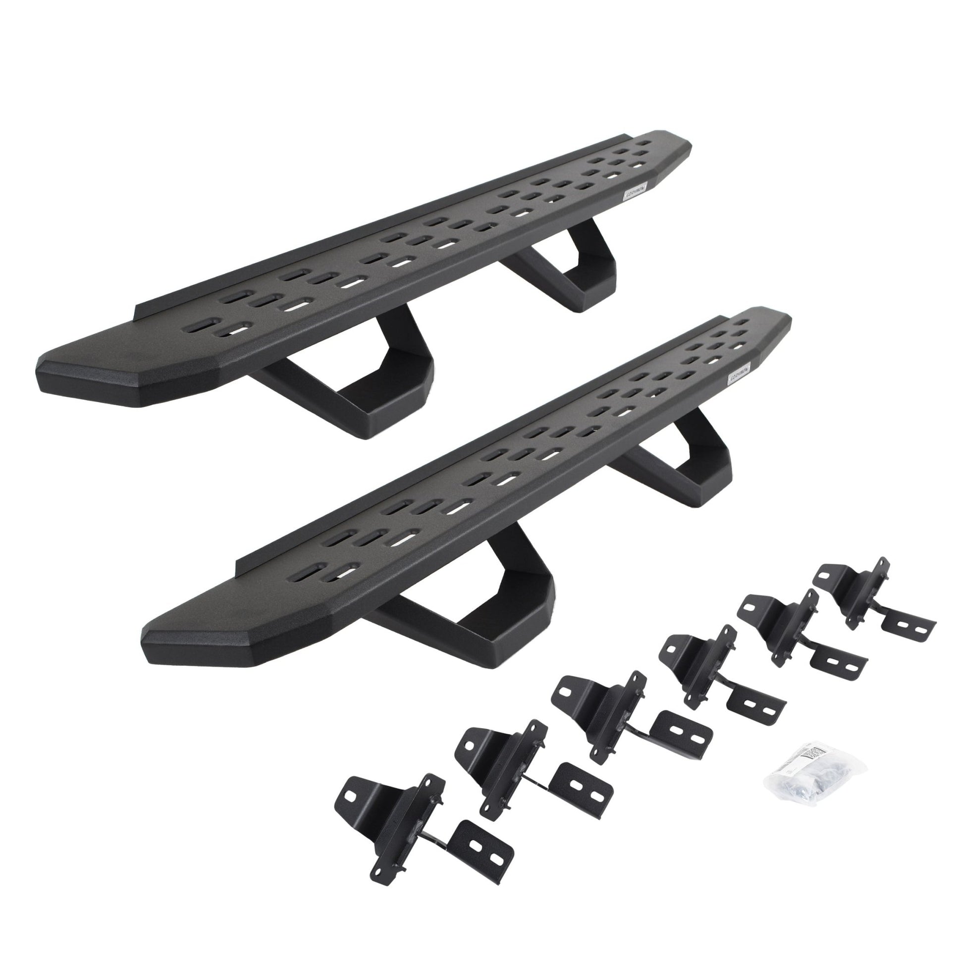 Go Rhino 6965056820PC 2007 - 2018 Jeep Wrangler JK RB Series RB30 Running Boards with Mounting Brackets, 2 Pairs Drop Steps Kit - Rugged Truck Gear