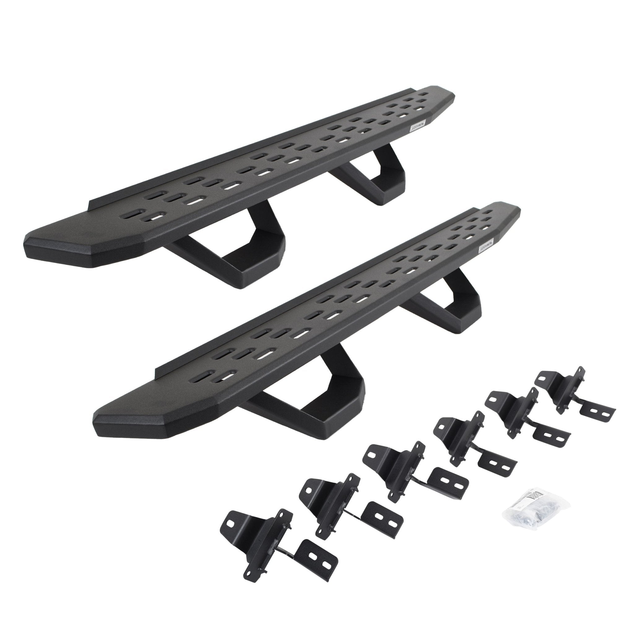 Go Rhino 6965056820PC 2007 - 2018 Jeep Wrangler JK RB Series RB30 Running Boards with Mounting Brackets, 2 Pairs Drop Steps Kit - Rugged Truck Gear