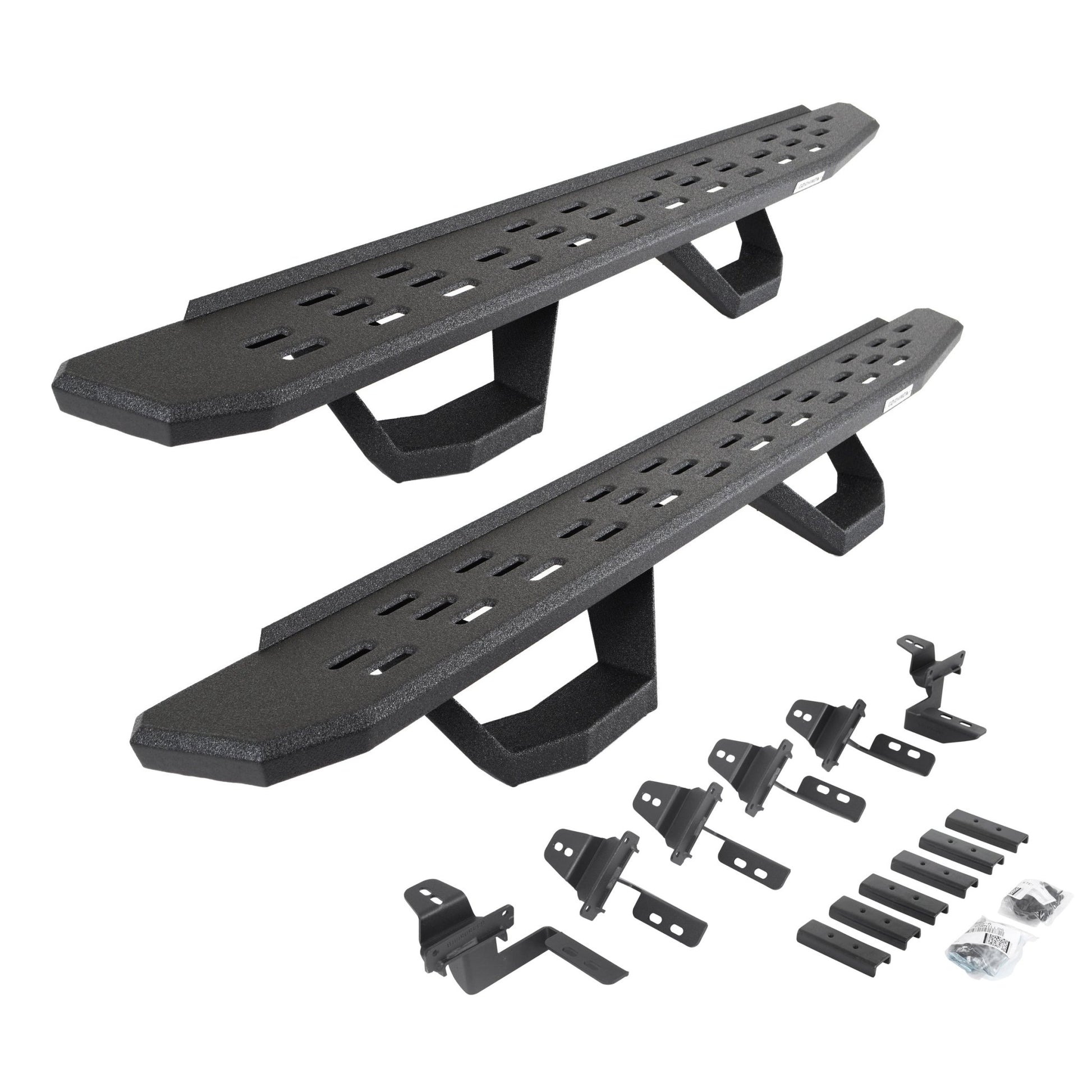 Go Rhino 6965056820T 2007 - 2018 Jeep Wrangler JK RB Series RB30 Running Boards with Mounting Brackets, 2 Pairs Drop Steps Kit - Rugged Truck Gear