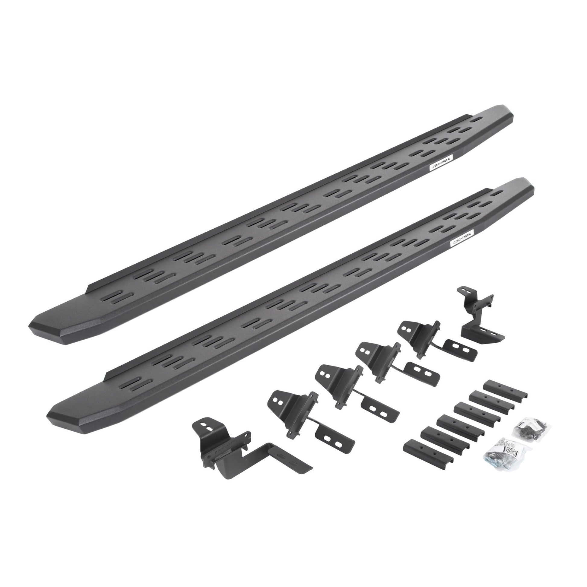 Go Rhino 69650568PC 2007 - 2018 Jeep Wrangler JK RB Series RB30 Running Boards with Mounting Bracket Kit - Rugged Truck Gear