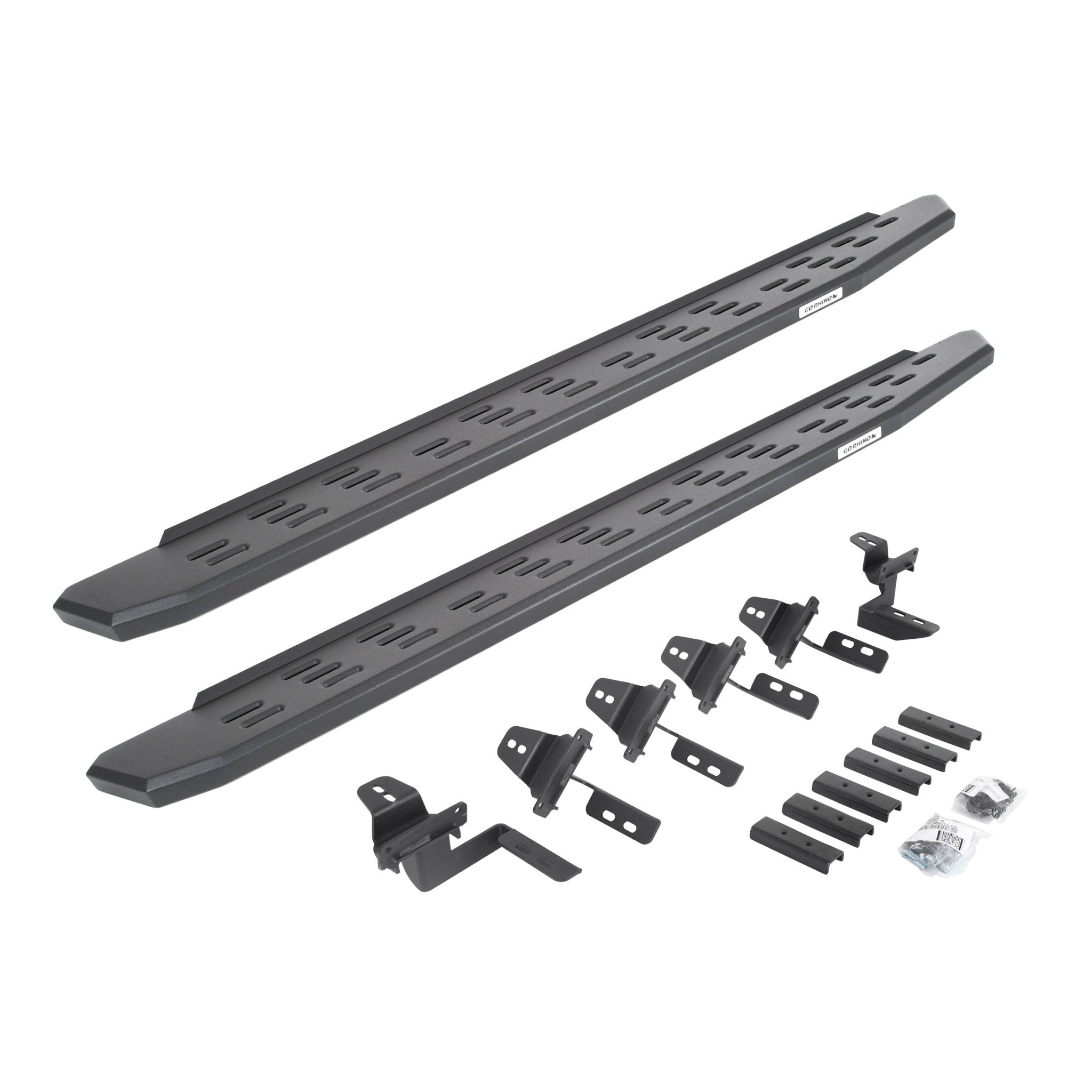Go Rhino 69650568PC 2007 - 2018 Jeep Wrangler JK RB Series RB30 Running Boards with Mounting Bracket Kit - Rugged Truck Gear