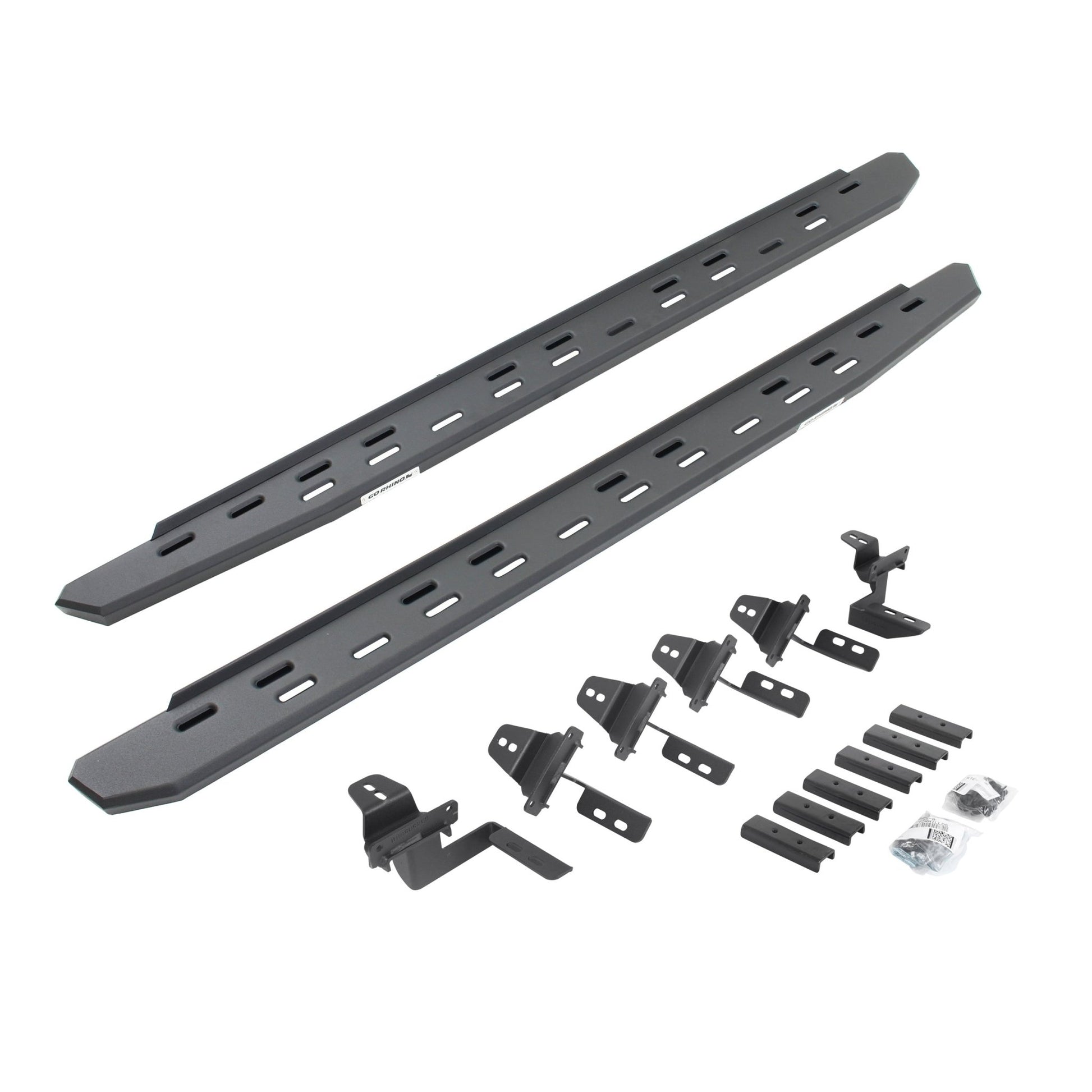 Go Rhino 69650568SPC 2007 - 2018 Jeep Wrangler JK RB Series RB30 Slim Line Running Boards with Mounting Bracket Kit - Rugged Truck Gear