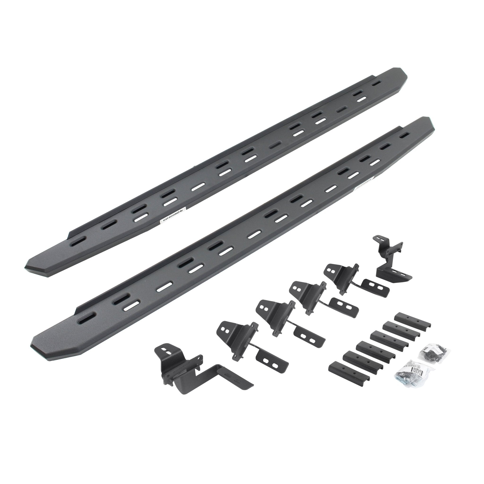Go Rhino 69650568SPC 2007 - 2018 Jeep Wrangler JK RB Series RB30 Slim Line Running Boards with Mounting Bracket Kit - Rugged Truck Gear