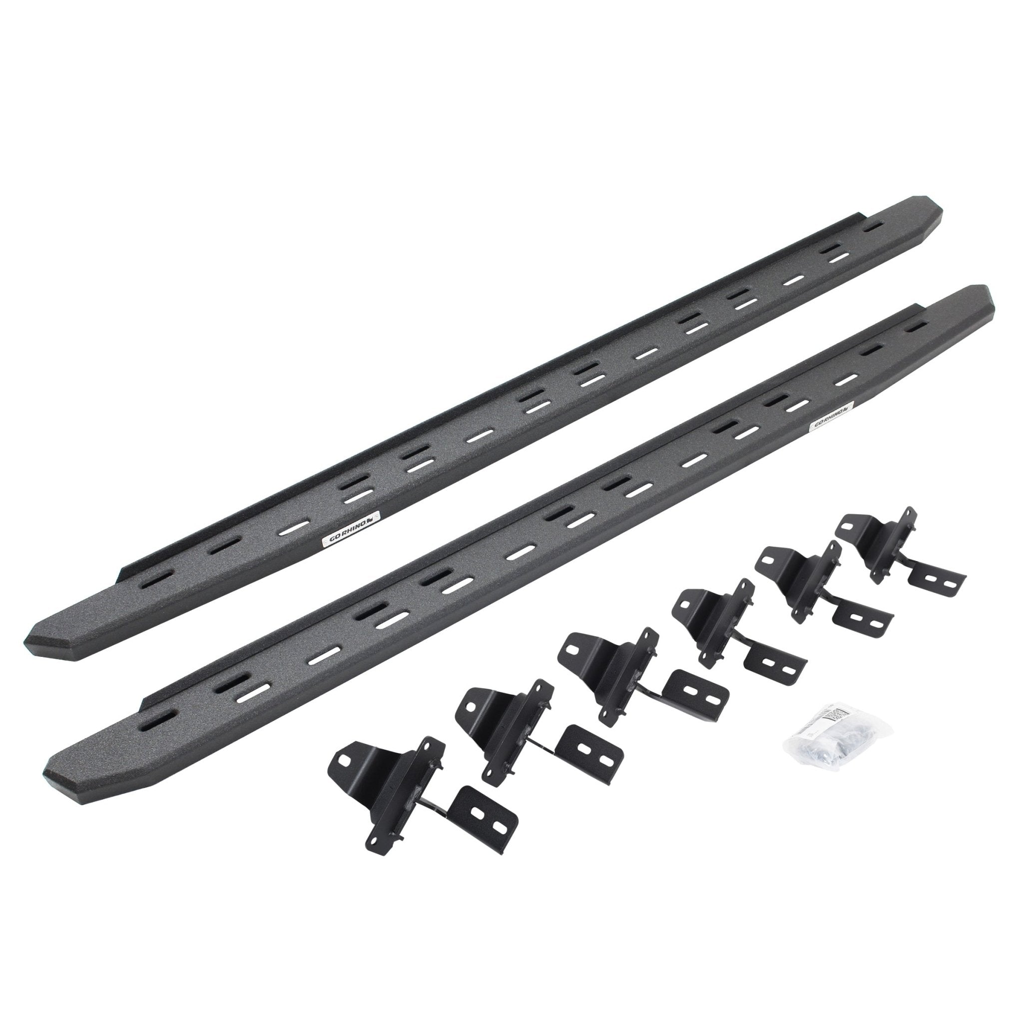 Go Rhino 69650673ST 2018 - 2024 Jeep Wrangler JL RB Series RB30 Slim Line Running Boards with Mounting Bracket Kit - Rugged Truck Gear