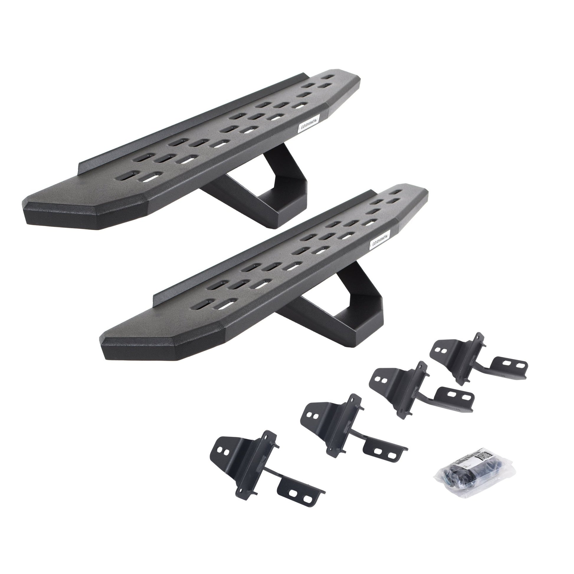 Go Rhino 6969264810PC 2007 - 2018 Jeep Wrangler JK RB Series RB30 Running Boards with Mounting Brackets, 1 Pair Drop Steps Kit - Rugged Truck Gear