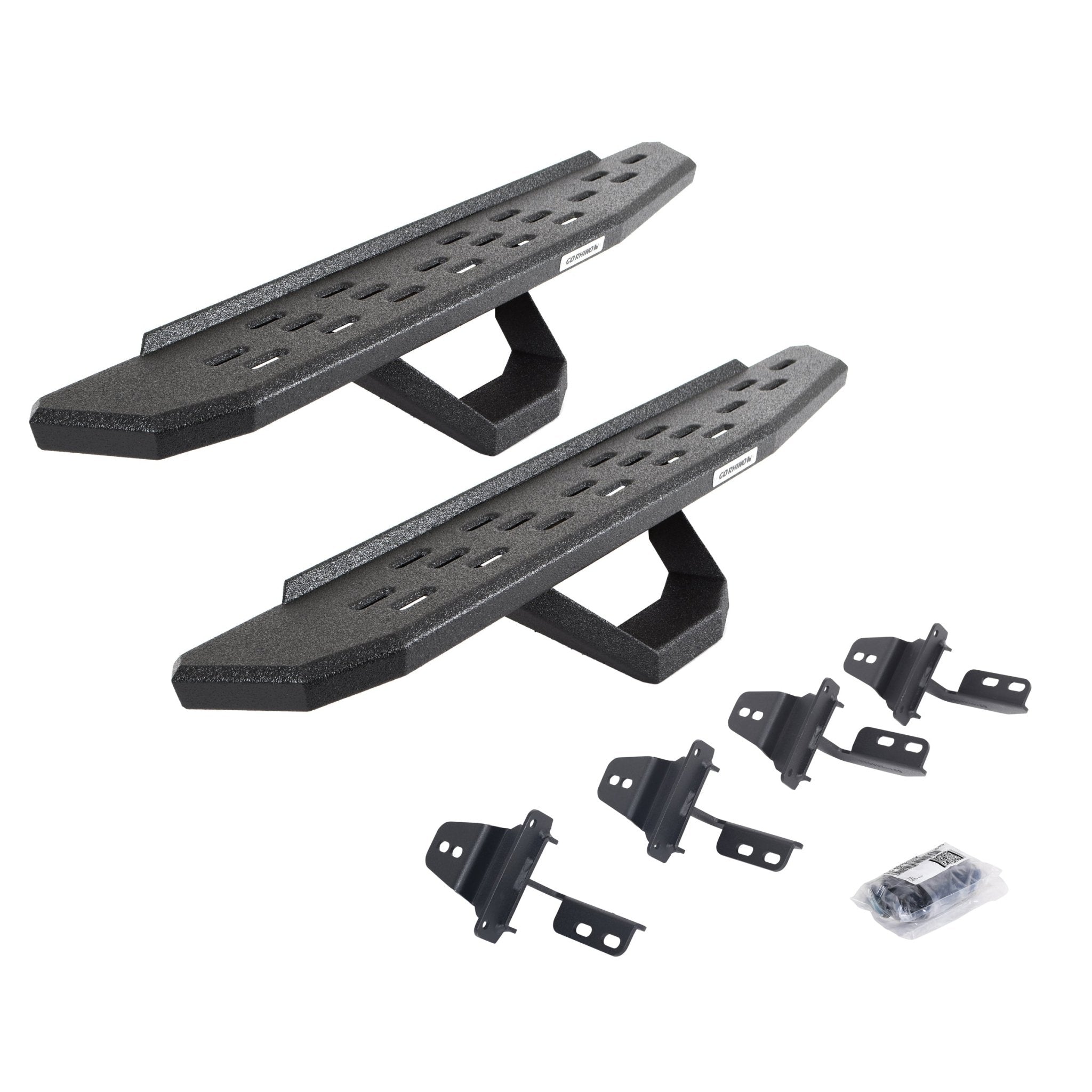 Go Rhino 6969264810T 2007 - 2018 Jeep Wrangler JK RB Series RB30 Running Boards with Mounting Brackets, 1 Pair Drop Steps Kit - Rugged Truck Gear