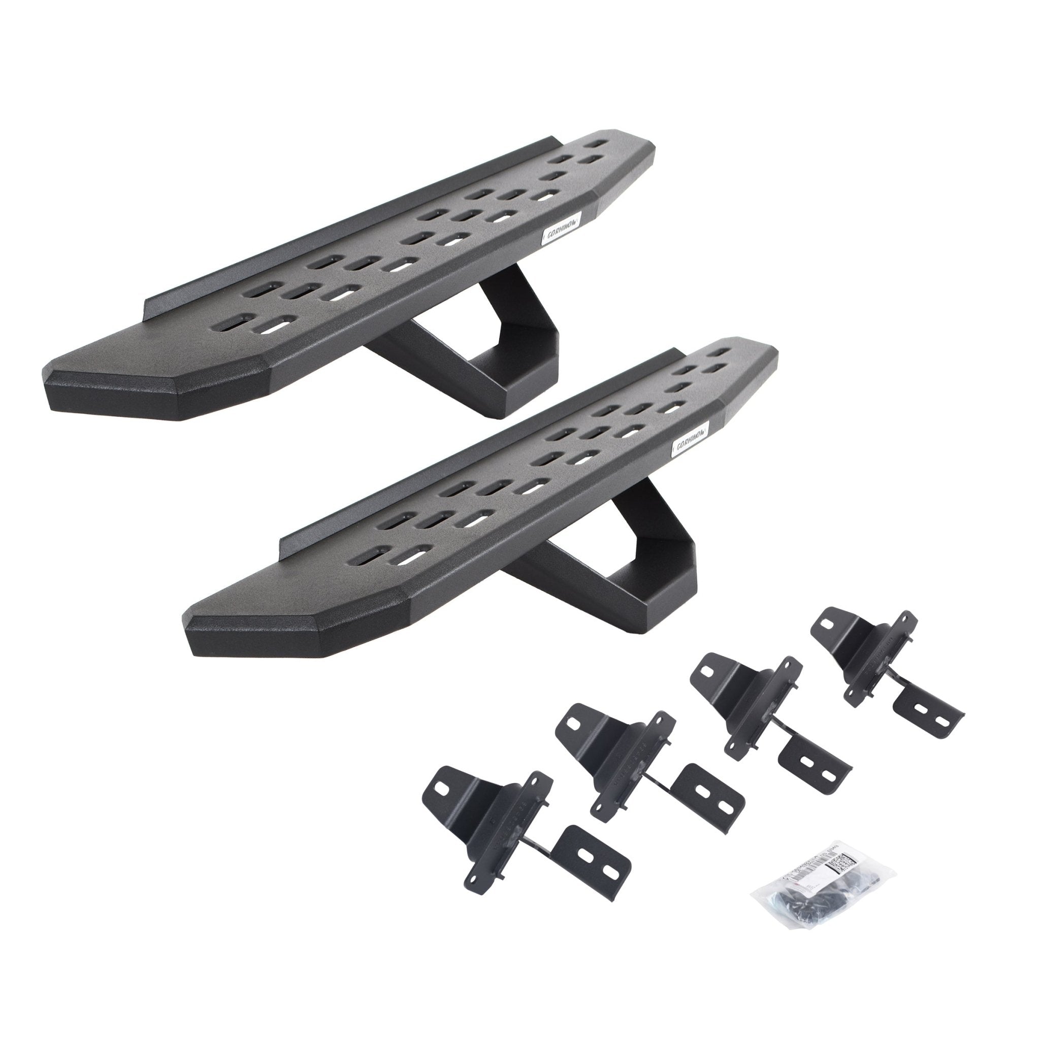 Go Rhino 6969274810PC 2018 - 2024 Jeep Wrangler JL RB Series RB30 Running Boards with Mounting Brackets, 1 Pair Drop Steps Kit - Rugged Truck Gear