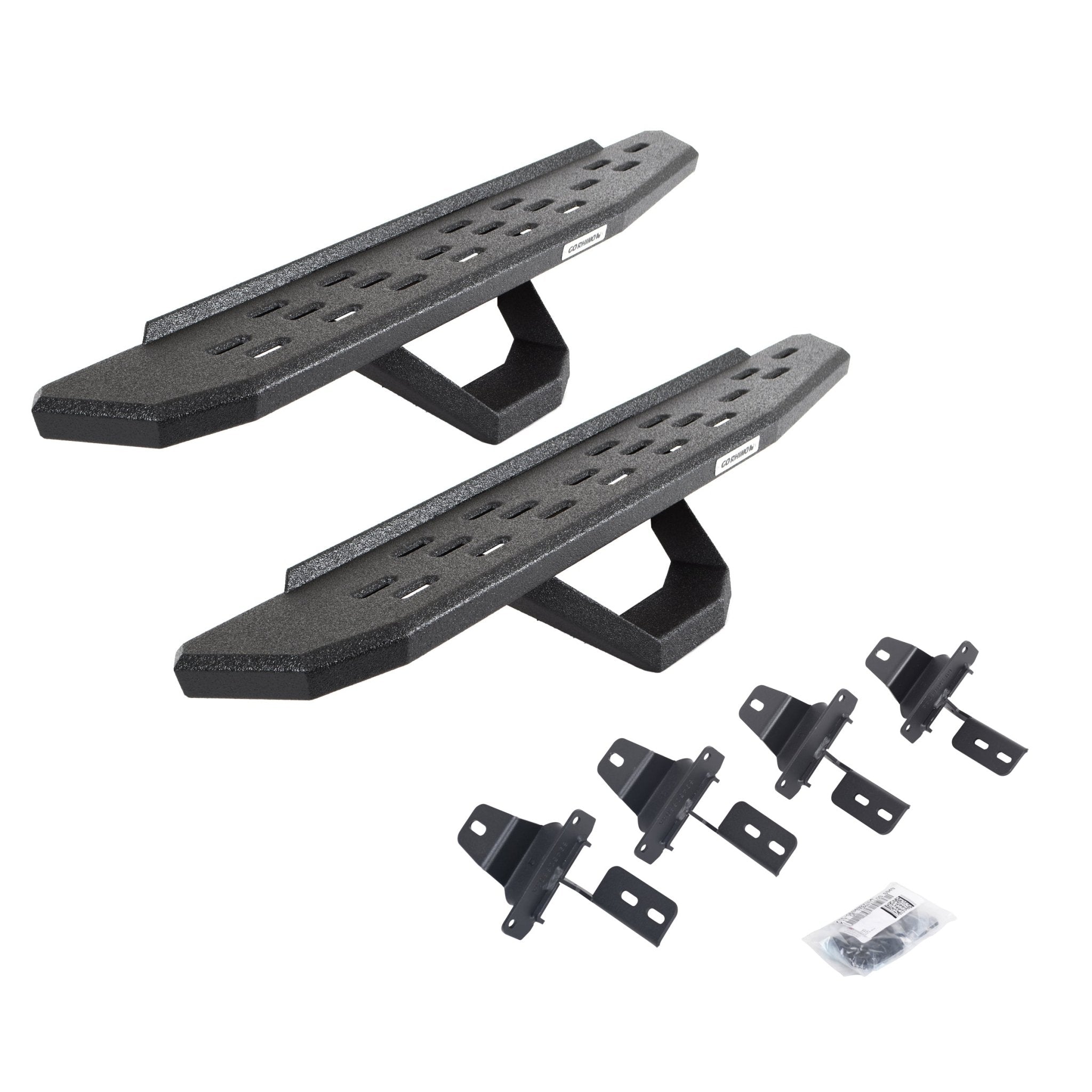 Go Rhino 6969274810T 2018 - 2024 Jeep Wrangler JL RB Series RB30 Running Boards with Mounting Brackets, 1 Pair Drop Steps Kit - Rugged Truck Gear