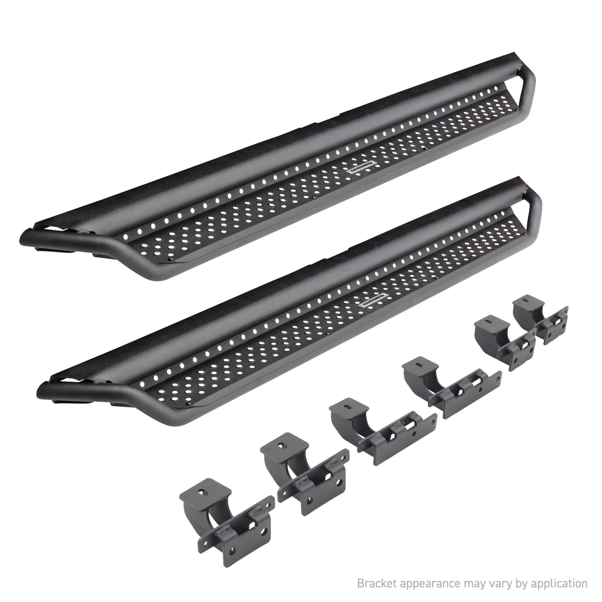 Go Rhino D14052T 2007 - 2019 GMC Sierra 2500/3500 HD D1 Dominator Series Xtreme Side Steps with Rocker Panel Mounting Bracket Kit - Rugged Truck Gear
