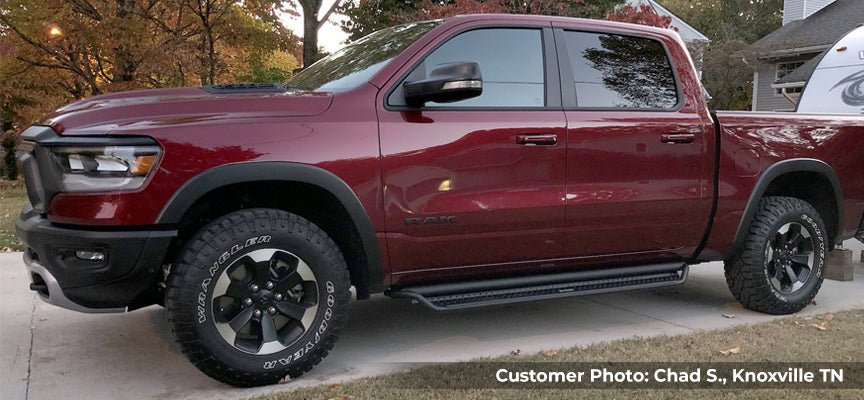 Go Rhino D14306T 2019 - 2024 Dodge Ram 1500 D1 Dominator Series Xtreme Side Steps with Rocker Panel Mounting Bracket Kit - Rugged Truck Gear