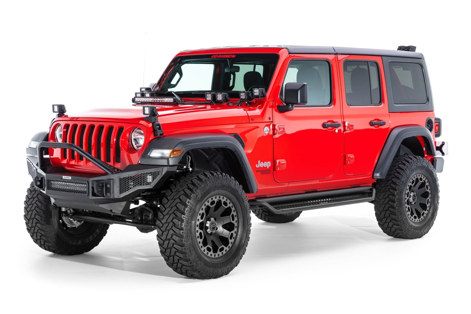 Go Rhino D14506T 2018 - 2024 Jeep Wrangler JL D1 Dominator Series Xtreme Side Steps with Rocker Panel Mounting Bracket Kit - Rugged Truck Gear
