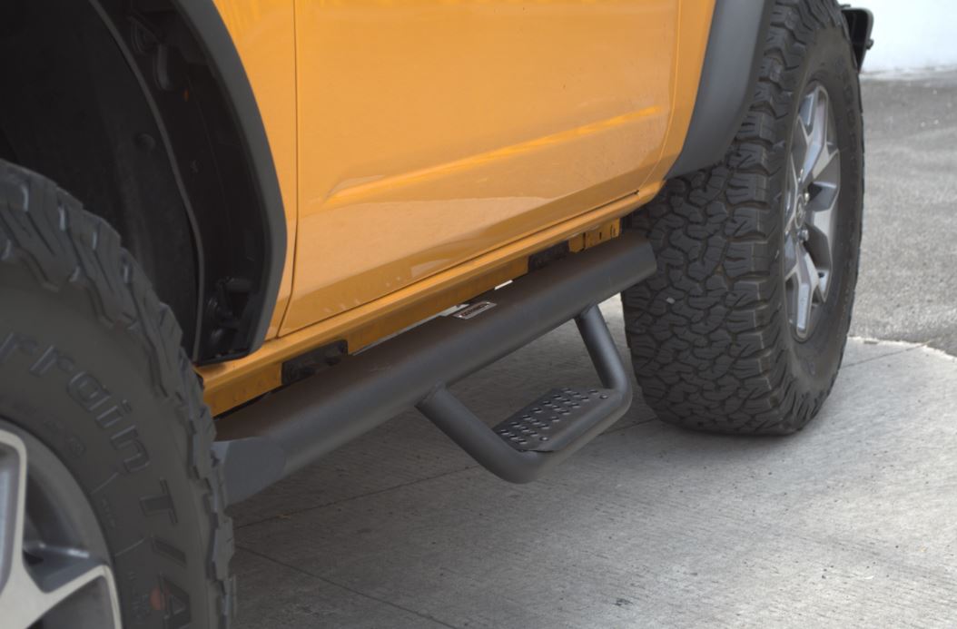 Go Rhino D224131T 2021 - 2024 Ford Bronco D2 Dominator Series Xtreme Side Steps with Rocker Panel Mounting Bracket Kit - Rugged Truck Gear