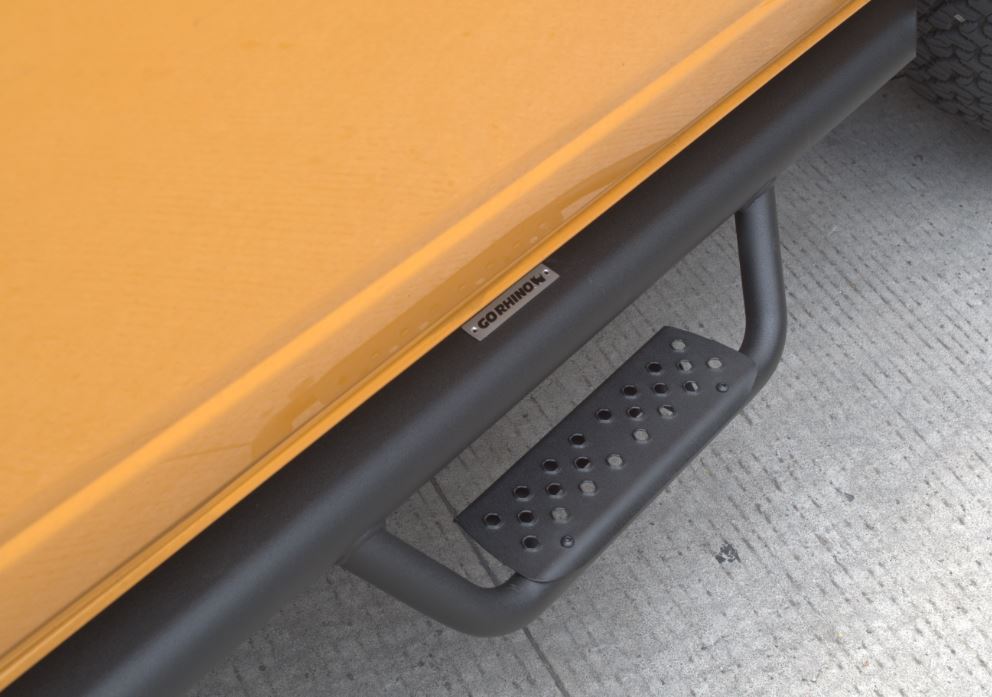 Go Rhino D224131T 2021 - 2024 Ford Bronco D2 Dominator Series Xtreme Side Steps with Rocker Panel Mounting Bracket Kit - Rugged Truck Gear