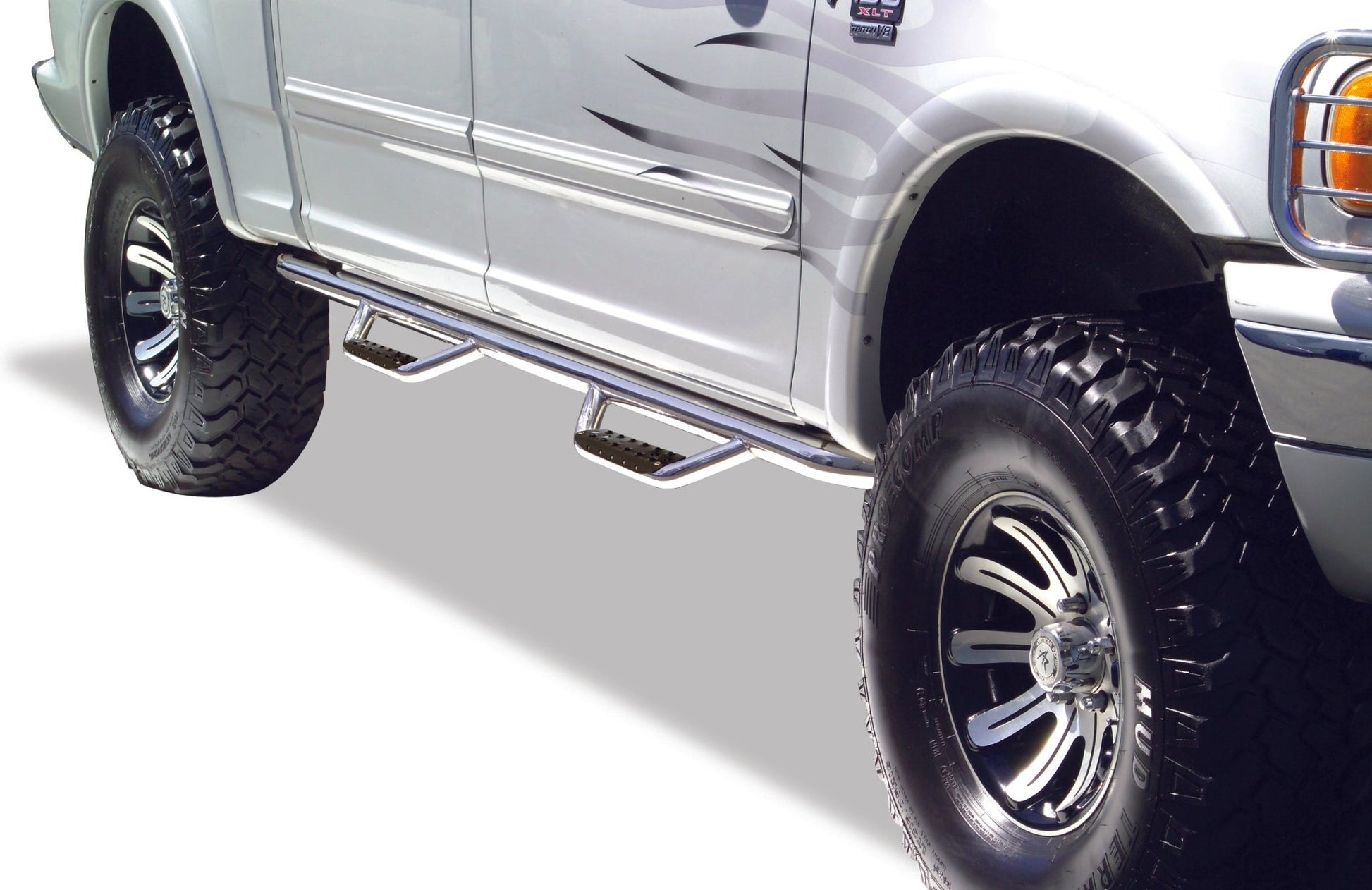 Go Rhino D24151PS 2009 - 2014 Ford F150 FX4/King Ranch/Lariat/Platinum/XL/XLT D2 Dominator Series Classic Side Steps with Mounting Bracket Kit - Rugged Truck Gear