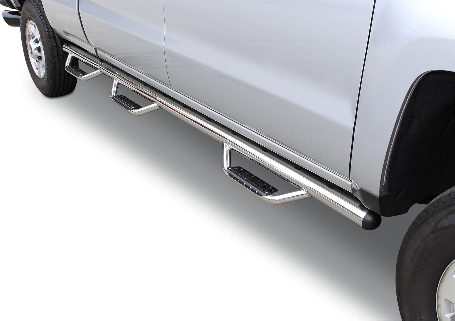 Go Rhino D360451PS 2007 - 2013 GMC Sierra 2500/3500 HD D3 Dominator Series 1 - Piece Wheel - To - Wheel Side Steps with Brackets - Rugged Truck Gear