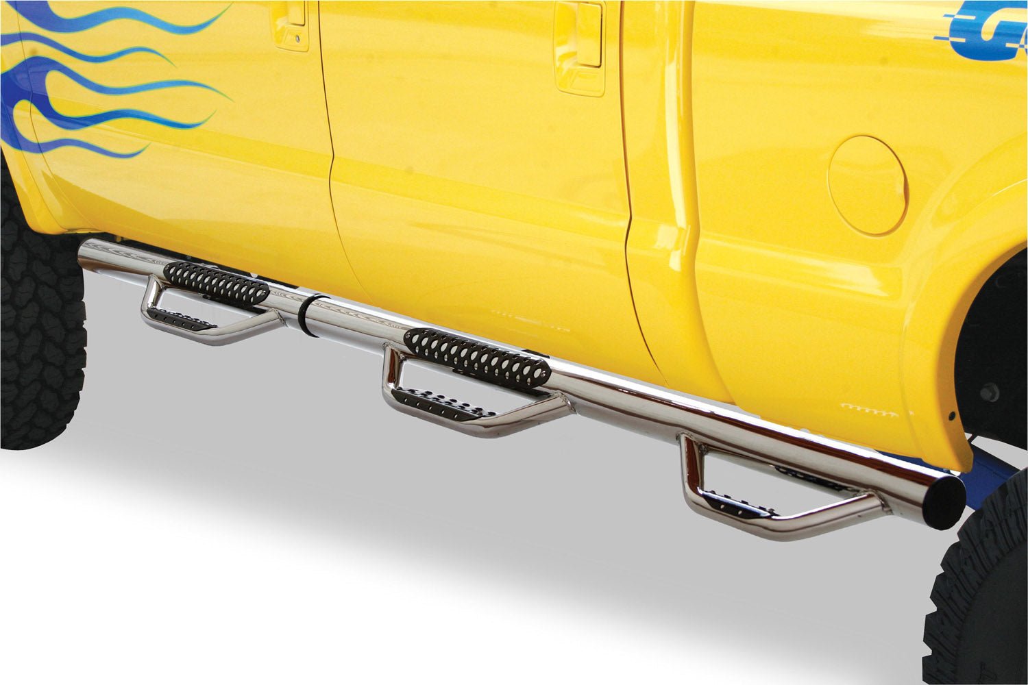 Go Rhino D36075PS 2007 - 2014 Chevy Silverado 2500 HD D3 Dominator Series Modular Wheel - To - Wheel Side Steps with Brackets - Short Bed - Rugged Truck Gear