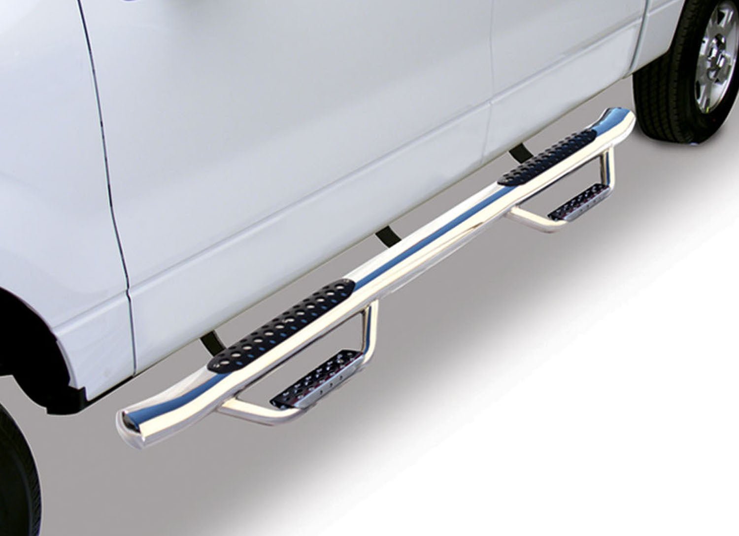 Go Rhino D44047PS 2007 - 2014 Chevy Silverado 2500/3500 HD D4 Dominator Series Cab - Length Side Steps with Mounting Brackets - Rugged Truck Gear