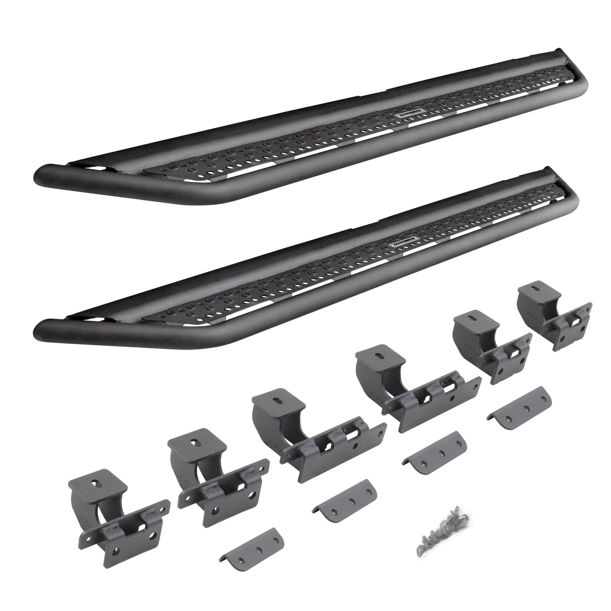 Go Rhino D64129T 2021 - 2024 Ford Bronco D6 Dominator Series Xtreme Side Steps with Rocker Panel Mounting Bracket Kit - Rugged Truck Gear