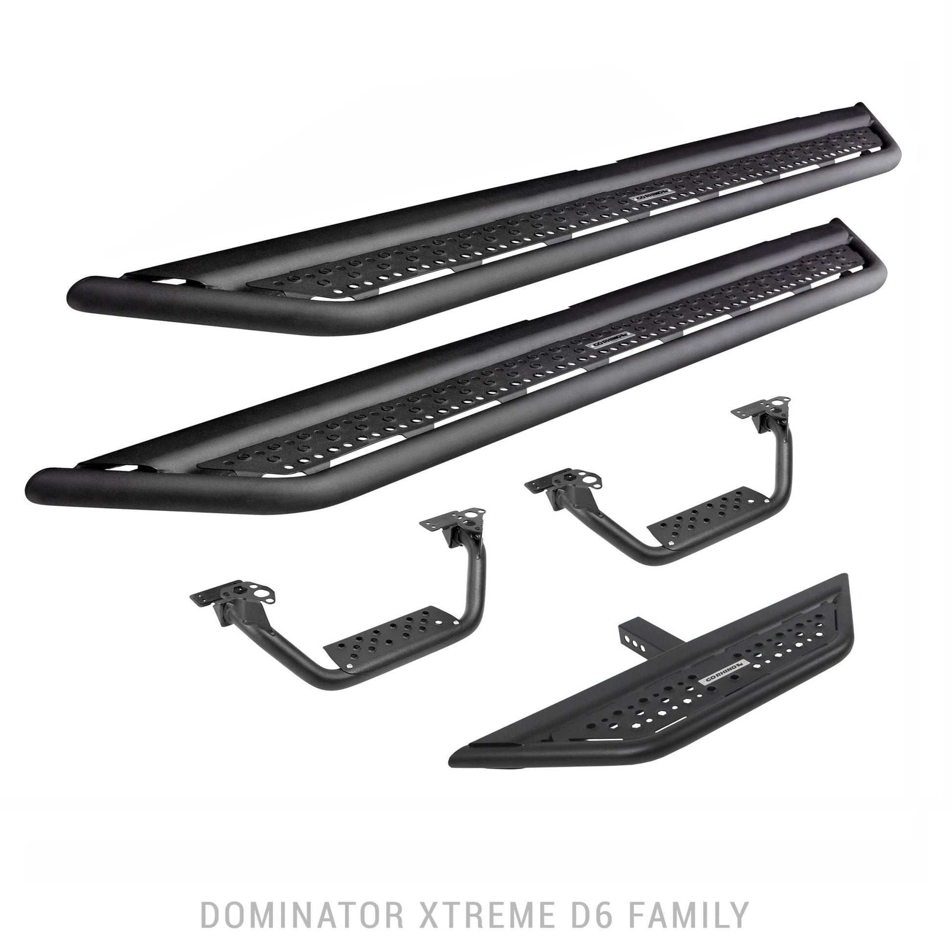 Go Rhino D64129T 2021 - 2024 Ford Bronco D6 Dominator Series Xtreme Side Steps with Rocker Panel Mounting Bracket Kit - Rugged Truck Gear
