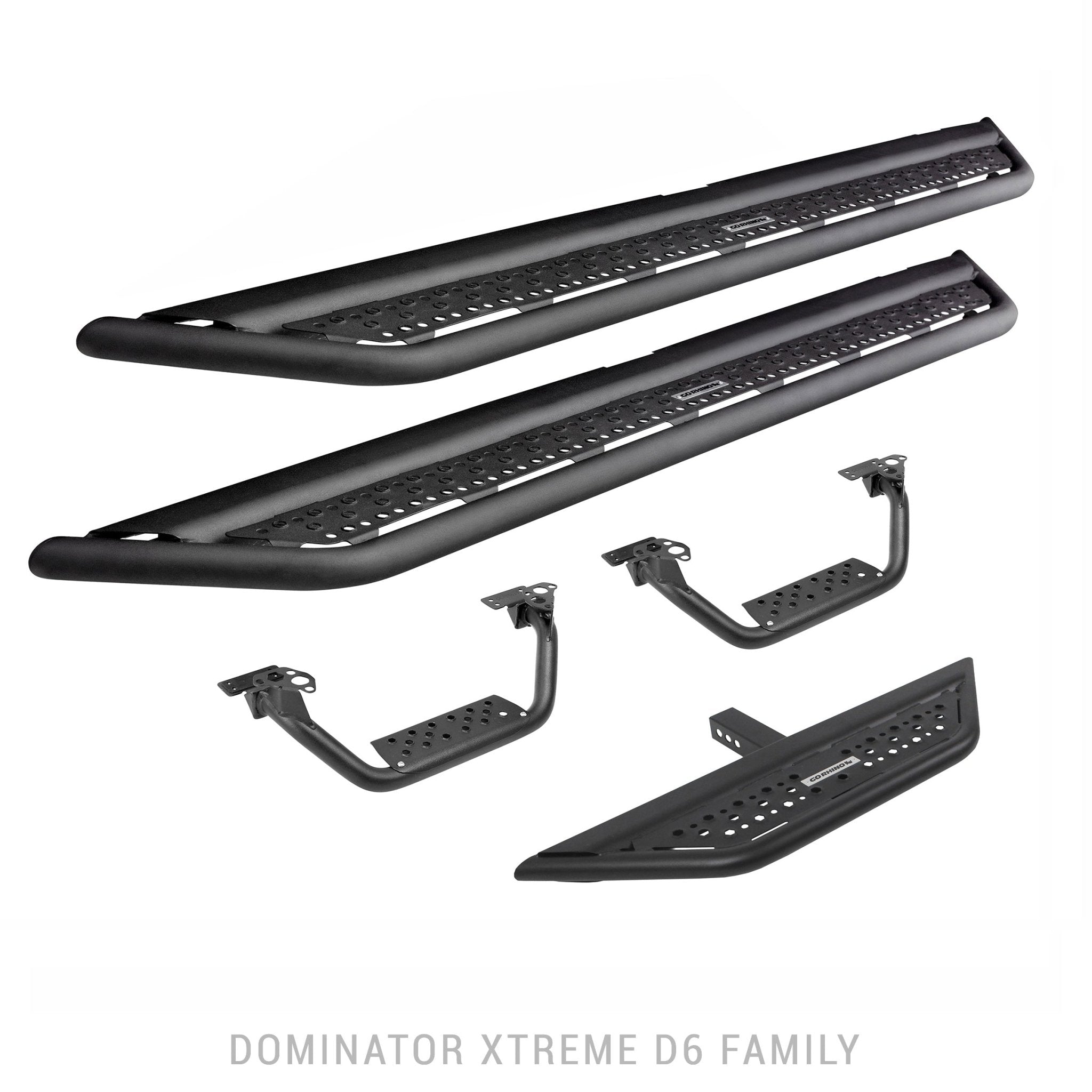 Go Rhino D64129T 2021 - 2024 Ford Bronco D6 Dominator Series Xtreme Side Steps with Rocker Panel Mounting Bracket Kit - Rugged Truck Gear