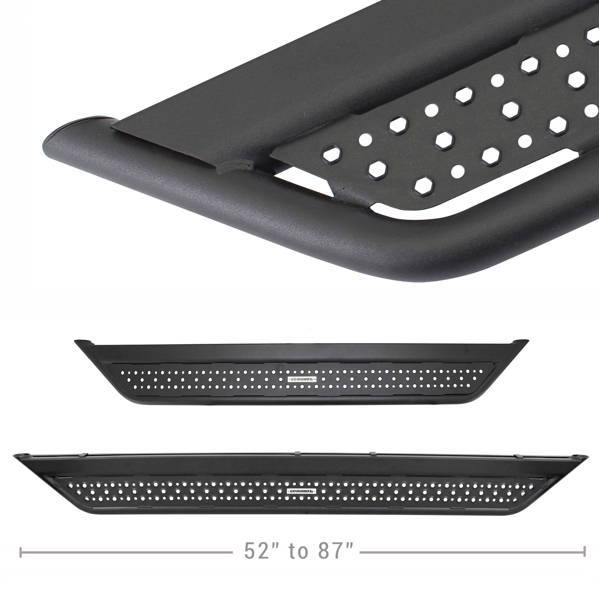 Go Rhino D64157T 2017 - 2024 Ford F250/F350 Super Duty XL/XLT D6 Dominator Series Xtreme Side Steps with Rocker Panel Mounting Bracket Kit - Rugged Truck Gear