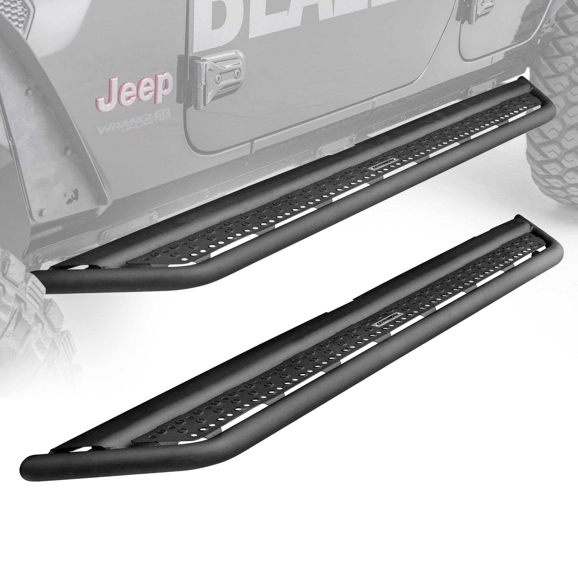 Go Rhino D64505T 2007 - 2018 Jeep Wrangler JK D6 Dominator Series Xtreme Side Steps with Rocker Panel Mounting Bracket Kit - Rugged Truck Gear