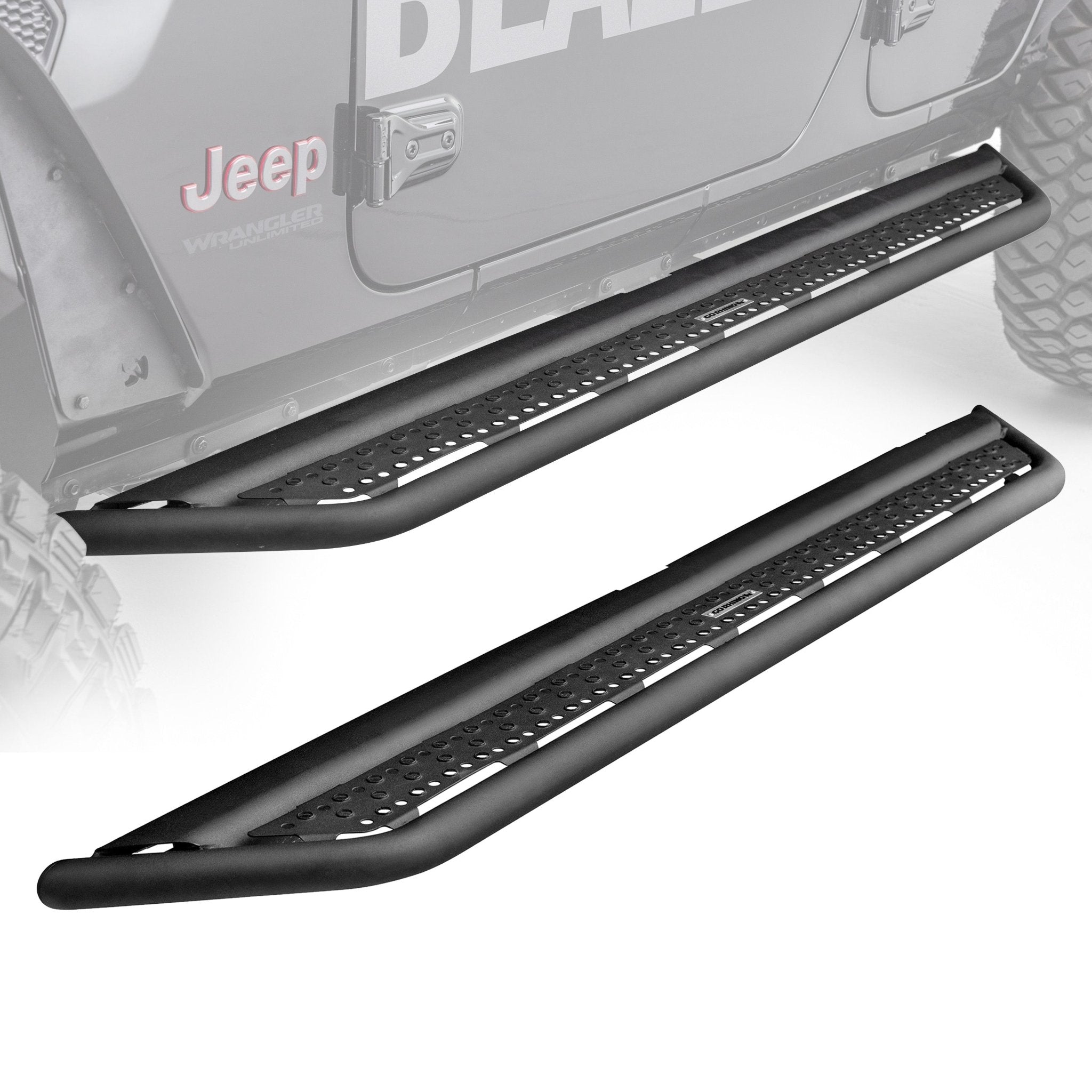 Go Rhino D64505T 2007 - 2018 Jeep Wrangler JK D6 Dominator Series Xtreme Side Steps with Rocker Panel Mounting Bracket Kit - Rugged Truck Gear