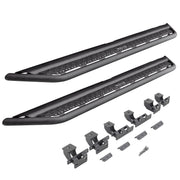 Go Rhino D64506T 2018 - 2024 Jeep Wrangler JL D6 Dominator Series Xtreme Side Steps with Rocker Panel Mounting Bracket Kit - Rugged Truck Gear