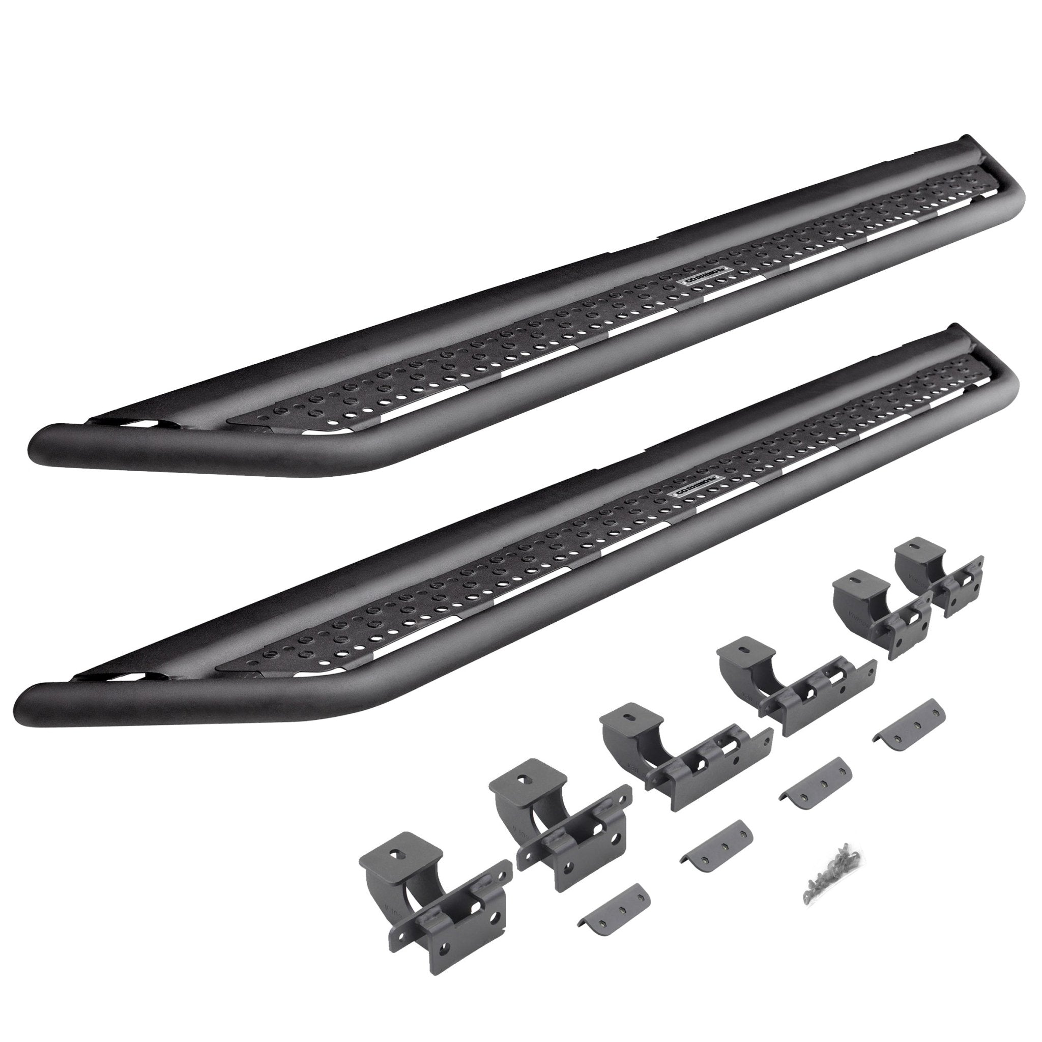 Go Rhino D64516T 2020 - 2024 Jeep Gladiator JT D6 Dominator Series Xtreme Side Steps with Rocker Panel Mounting Bracket Kit - Rugged Truck Gear